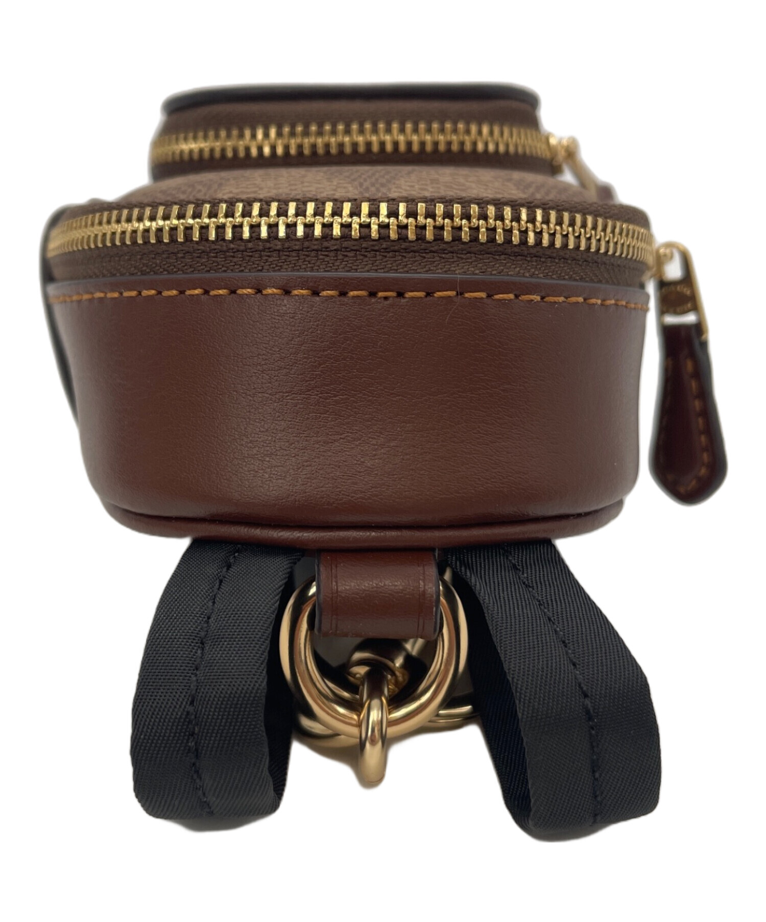 中古・古着通販】COACH (コーチ) チャームリュック ブラウン×ベージュ