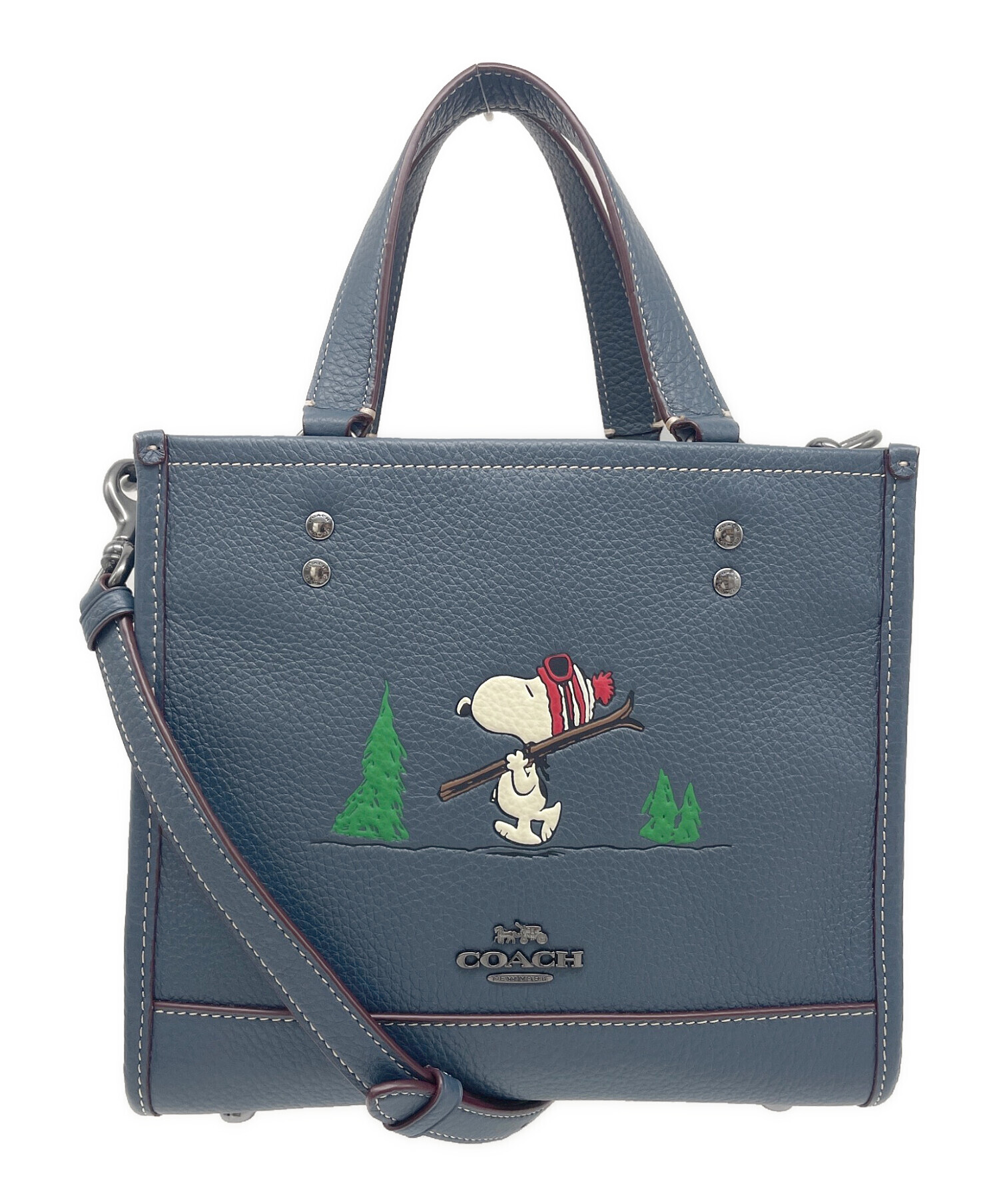 新品未使用バナーバレットカゴバックタグ付ネイビー 中古・古着通販】COACH (コーチ) PEANUTS (ピーナッツ) 2WAYバッグ