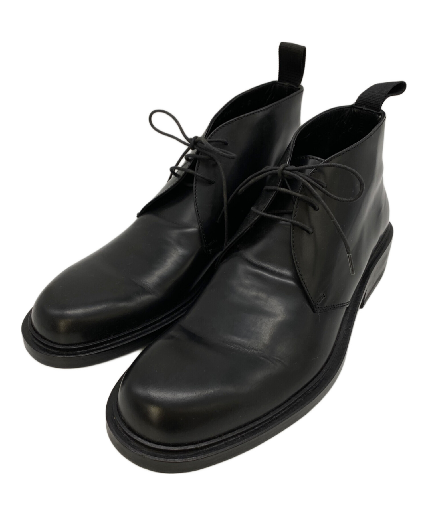 中古・古着通販】GUCCI (グッチ) チャッカーブーツ ブラック サイズ:7D
