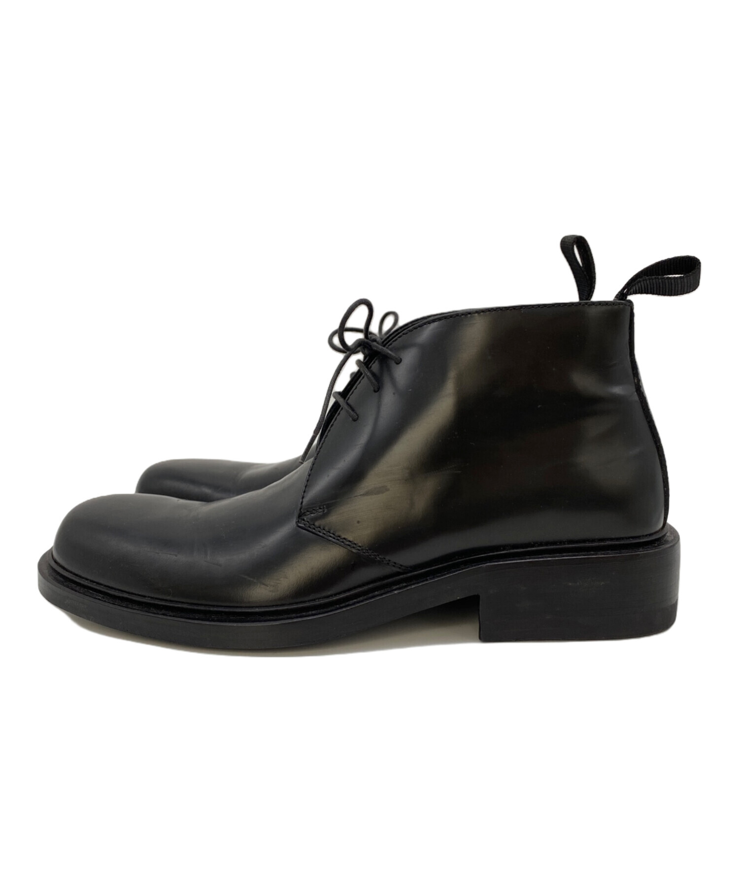 ☆良品 グッチ GUCCI デッキソール レザー チャッカブーツ 黒 イタリア製 中古・古着通販】GUCCI (グッチ) チャッカーブーツ ブラック サイズ:7D