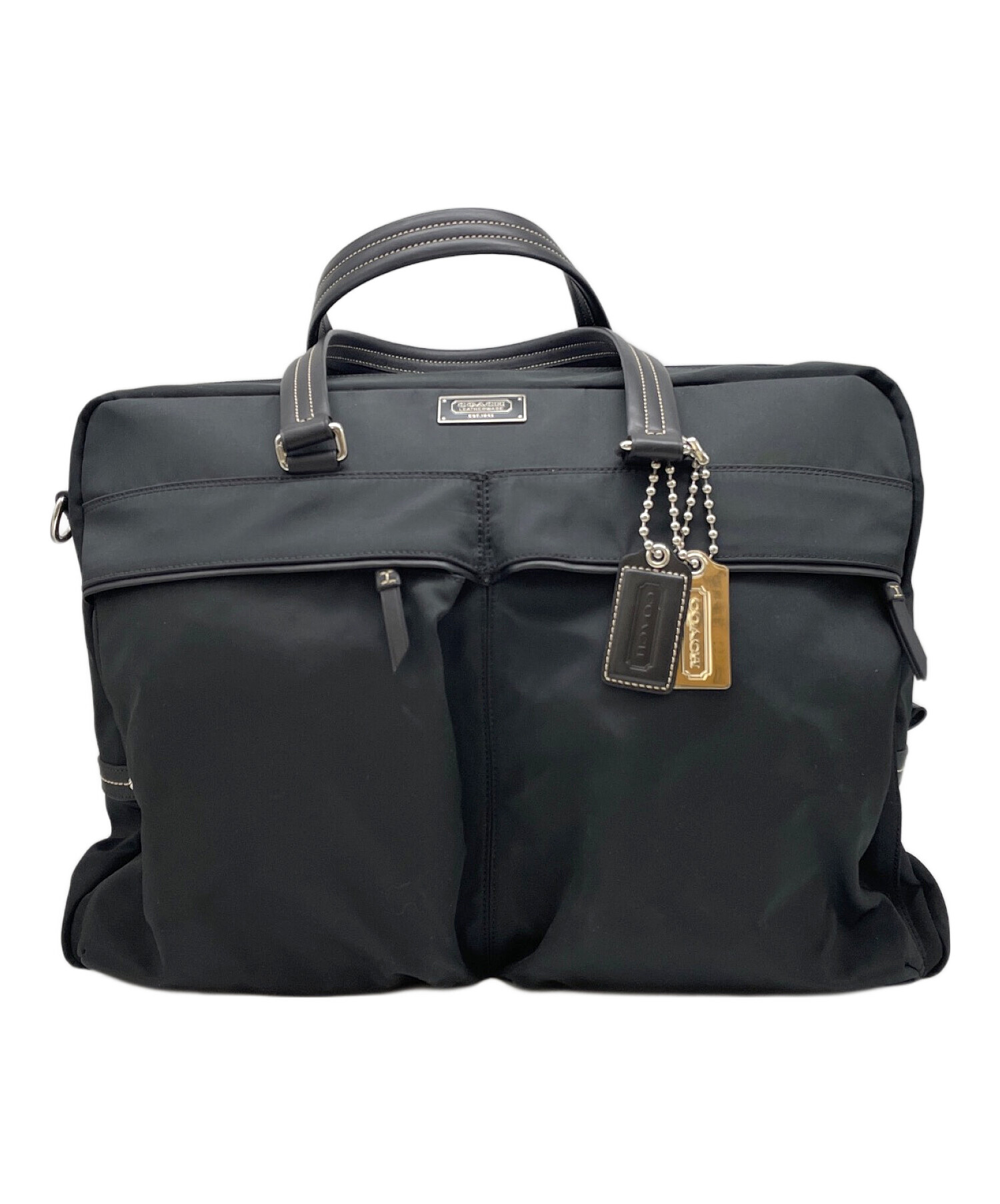 コーチ ボストンバッグ ブラック/グレー 中古・古着通販】COACH (コーチ) ボストンバッグ ブラック｜ブランド