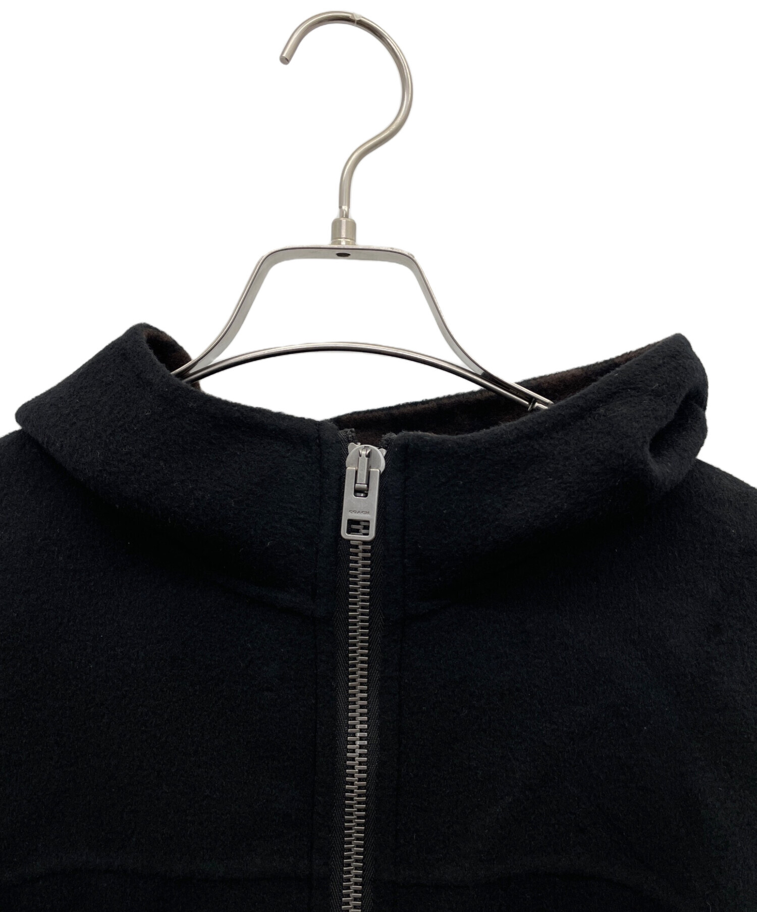 中古・古着通販】COACH (コーチ) ジップコート ブラック サイズ:M/L