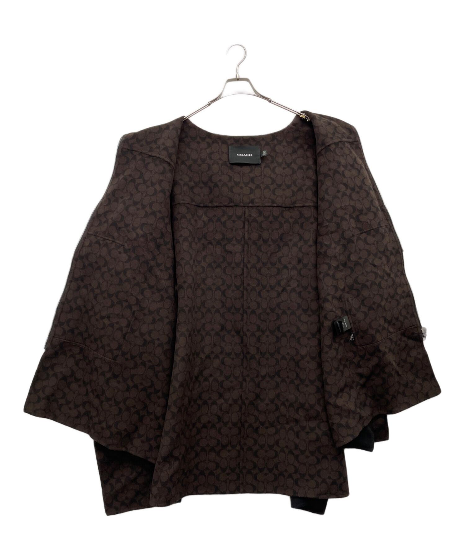 COACH　コート　2サイズ 中古・古着通販】COACH (コーチ) ジップコート ブラック サイズ:M/L