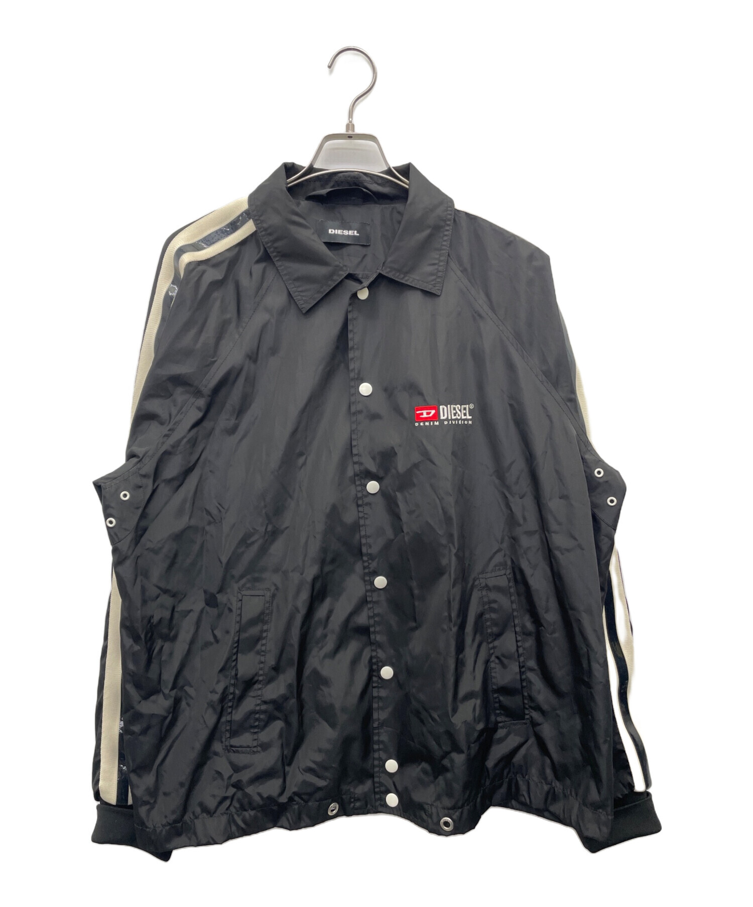 エ*ん様 DIESEL ディーゼル コーチジャケット バックロゴ ナイロンジャケ 中古・古着通販】DIESEL (ディーゼル) コーチジャケット ブラック