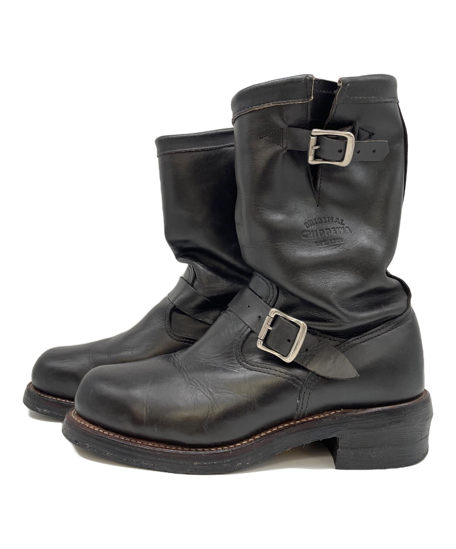 used☆CHIPPEWA 黒タグ☆エンジニアブーツ26センチ☆90年代☆黒 中古・古着通販】CHIPPEWA (チペワ) エンジニアブーツ ブラック サイズ