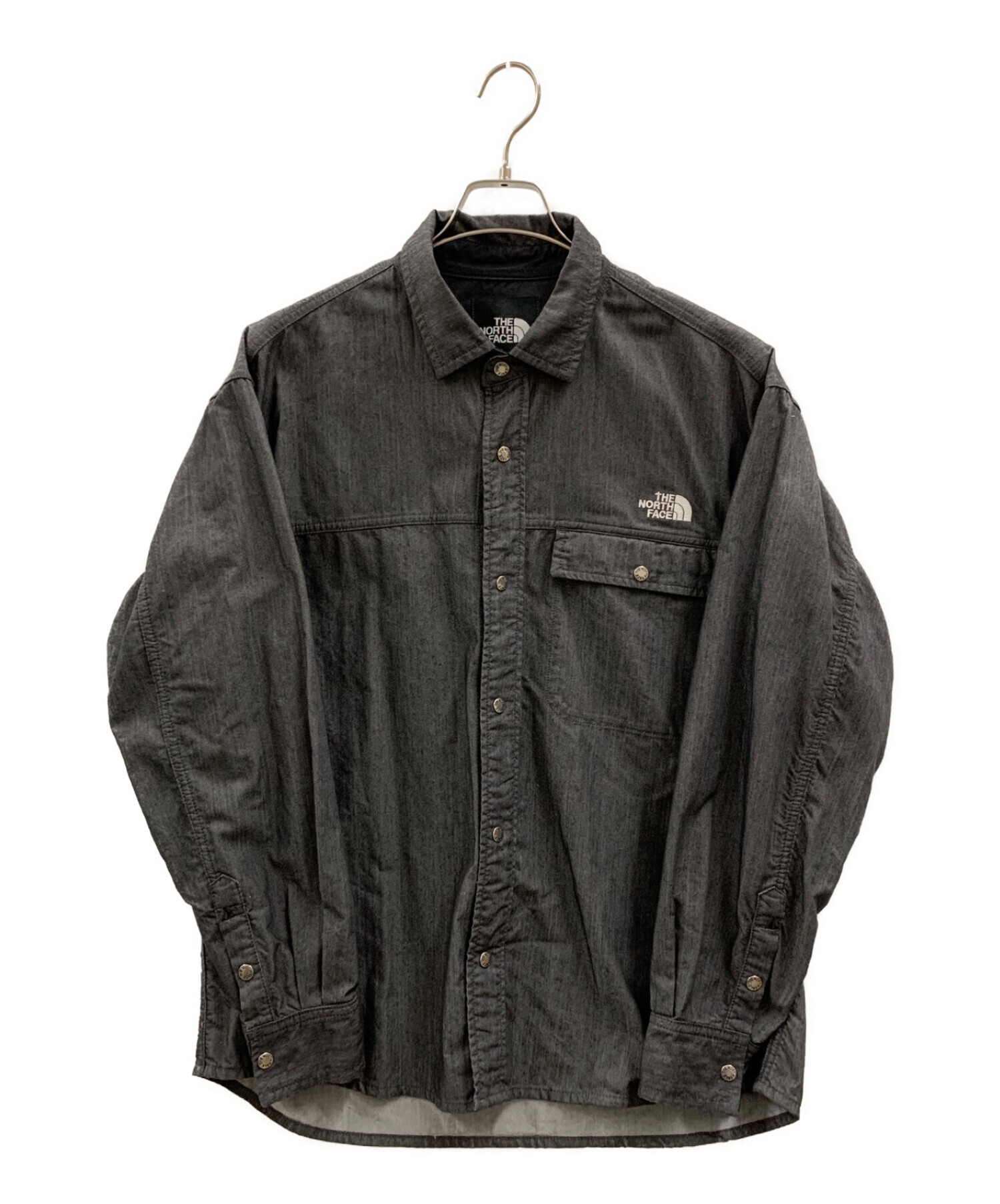 THE NORTH FACE ナイロンデニム ヌプシシャツ ブラックデニム ノース