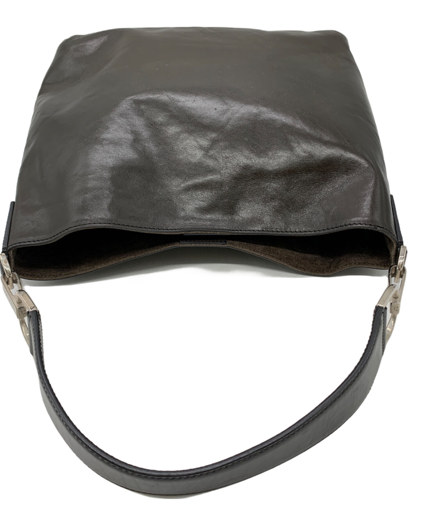 中古・古着通販】HIROFU (ヒロフ) レザーショルダーバッグ ブラウン