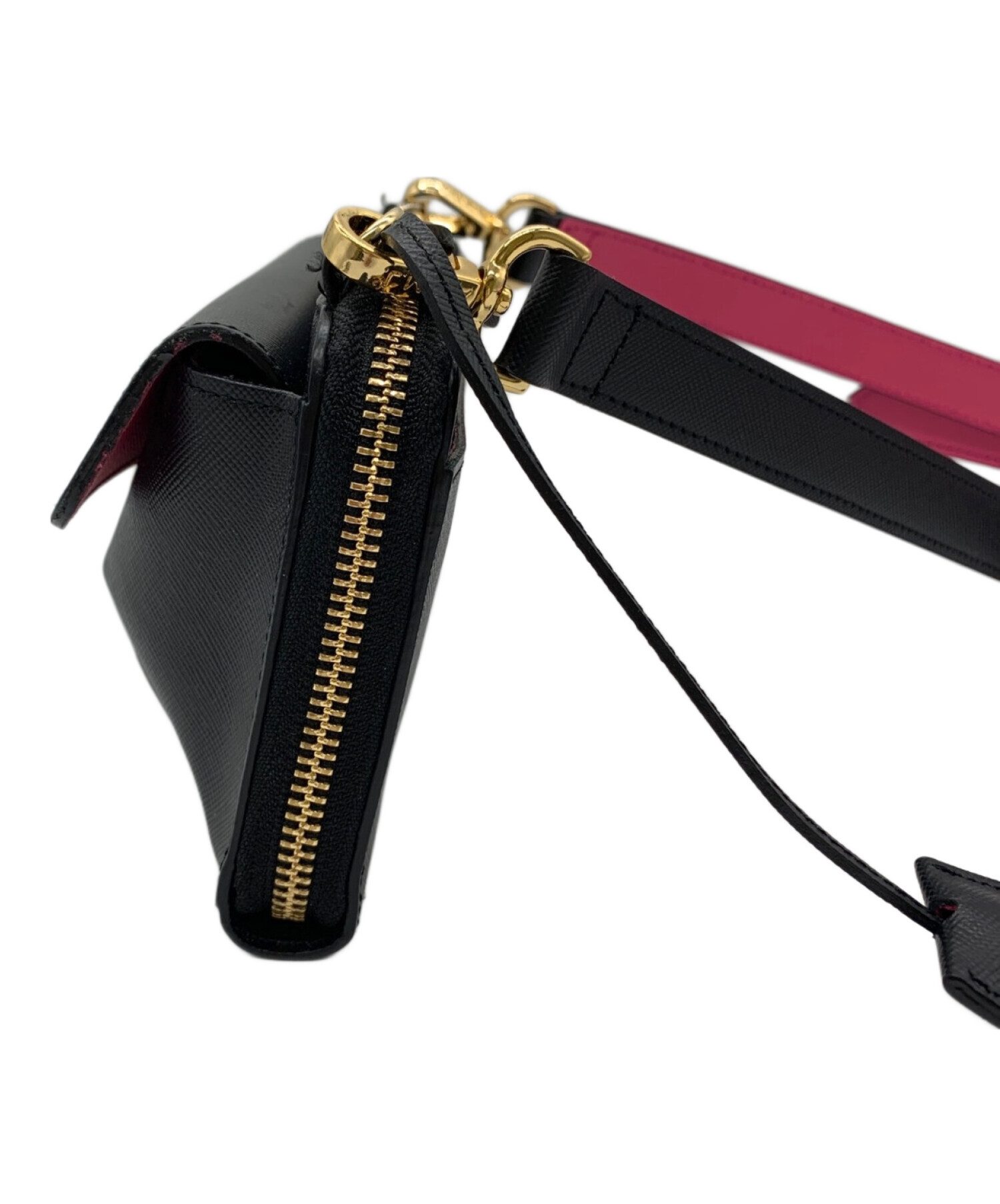 【日和】A.D.M.J. ショルダーバッグ ブラック/ピンク ADMJ ショルダーバッグ ブラック/ピンク