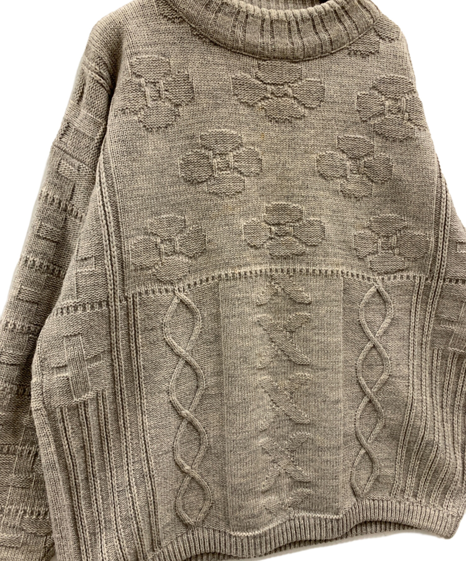 1990s OXBOW 極厚ウール　マルチカラーニット　ブルー　フランス 1990s OXBOW 極厚ウール マルチカラーニット ブルー フランス OXBOW