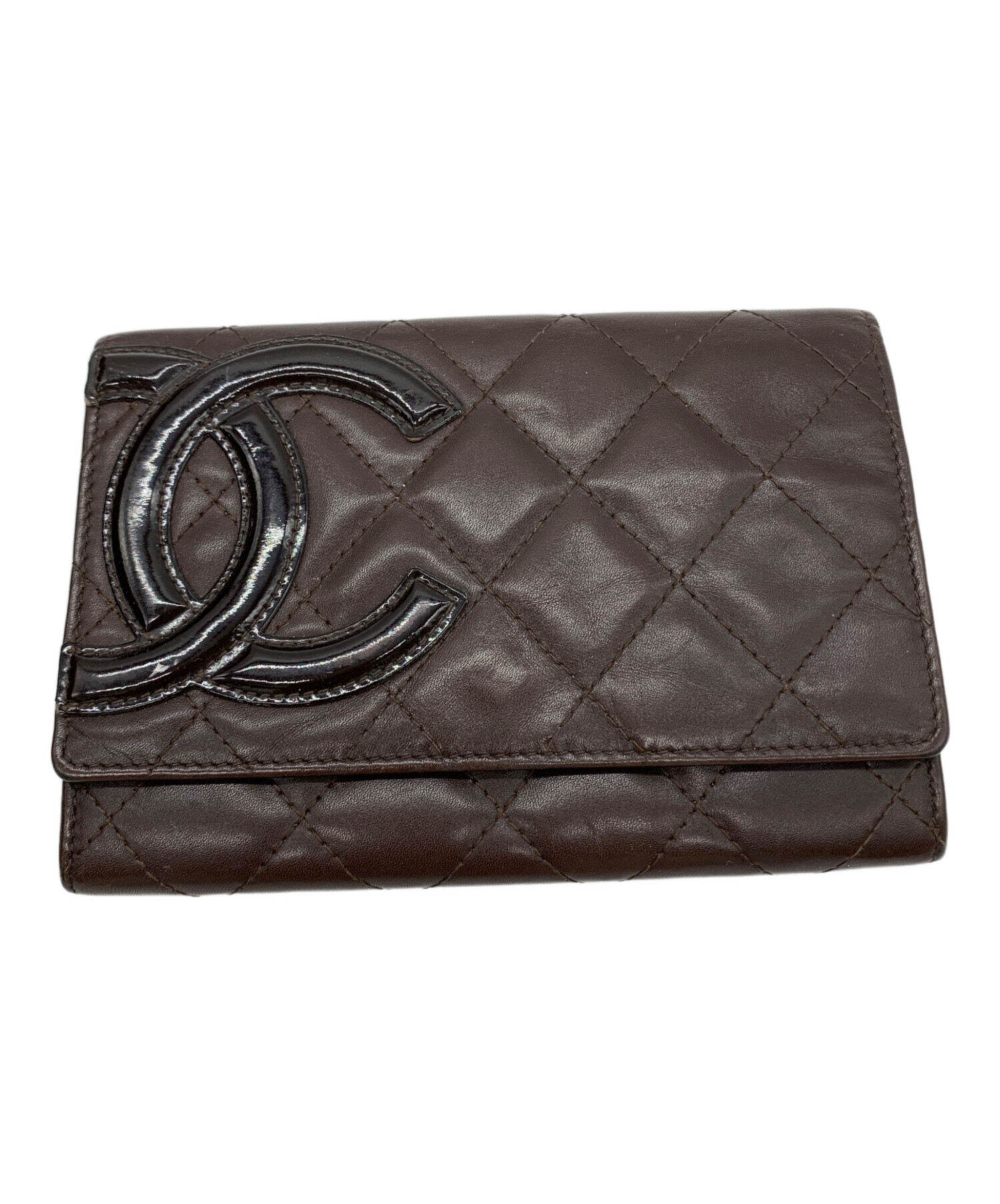 CHANEL 二つ折り財布 ブラウン 中古・古着通販】CHANEL (シャネル) 2つ折り財布 ブラウン｜ブランド