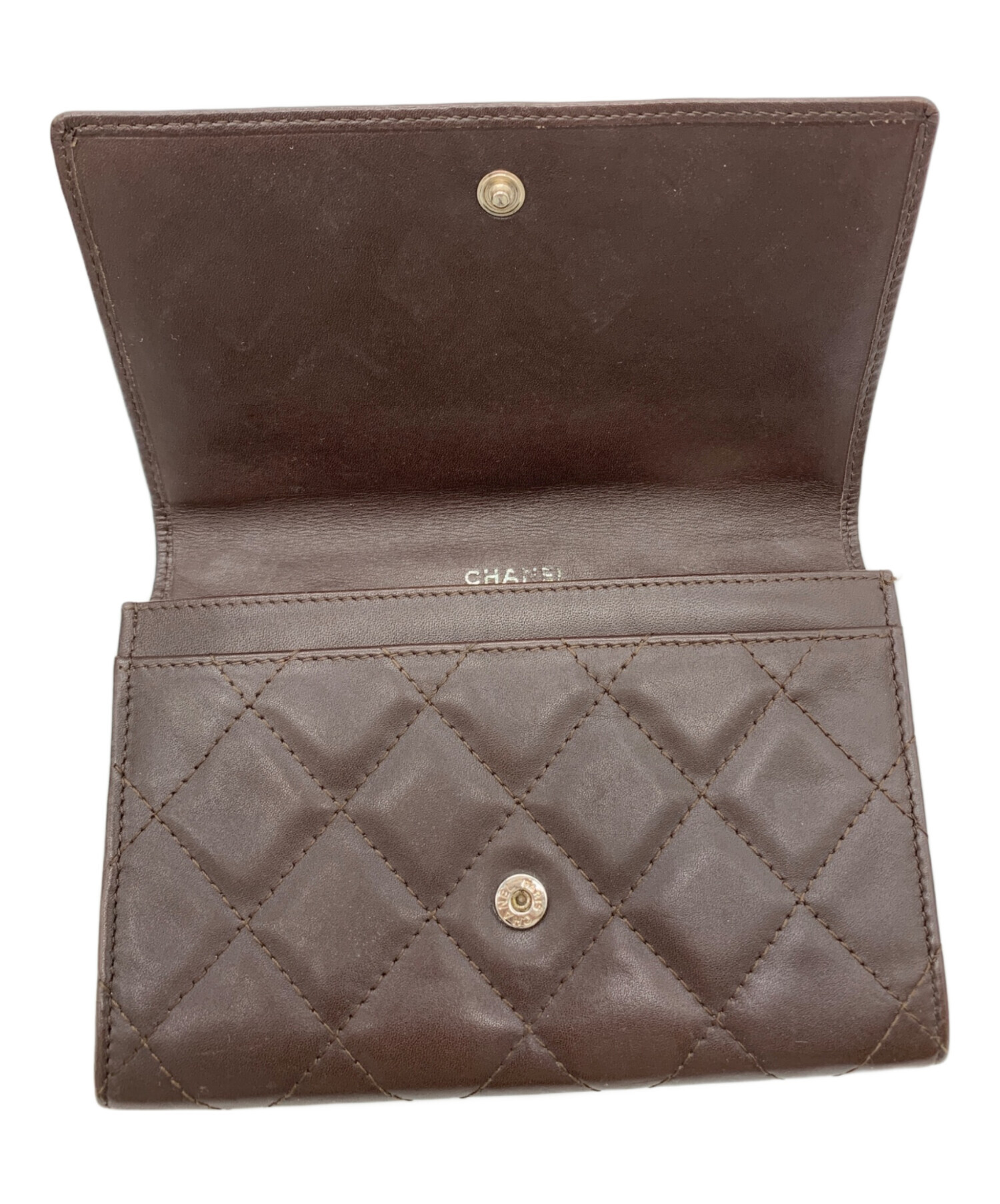 中古・古着通販】CHANEL (シャネル) 2つ折り財布 ブラウン｜ブランド