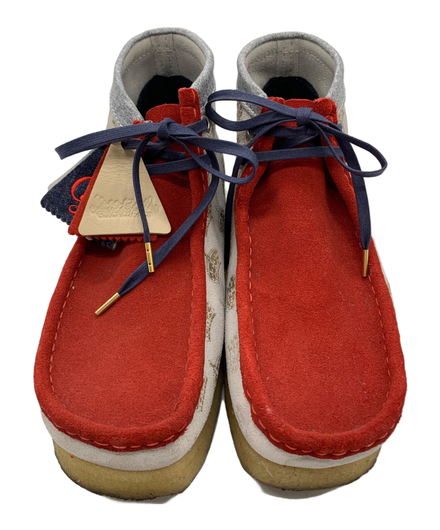 中古・古着通販】CLARKS (クラークス) シューズ グレー×レッド サイズ