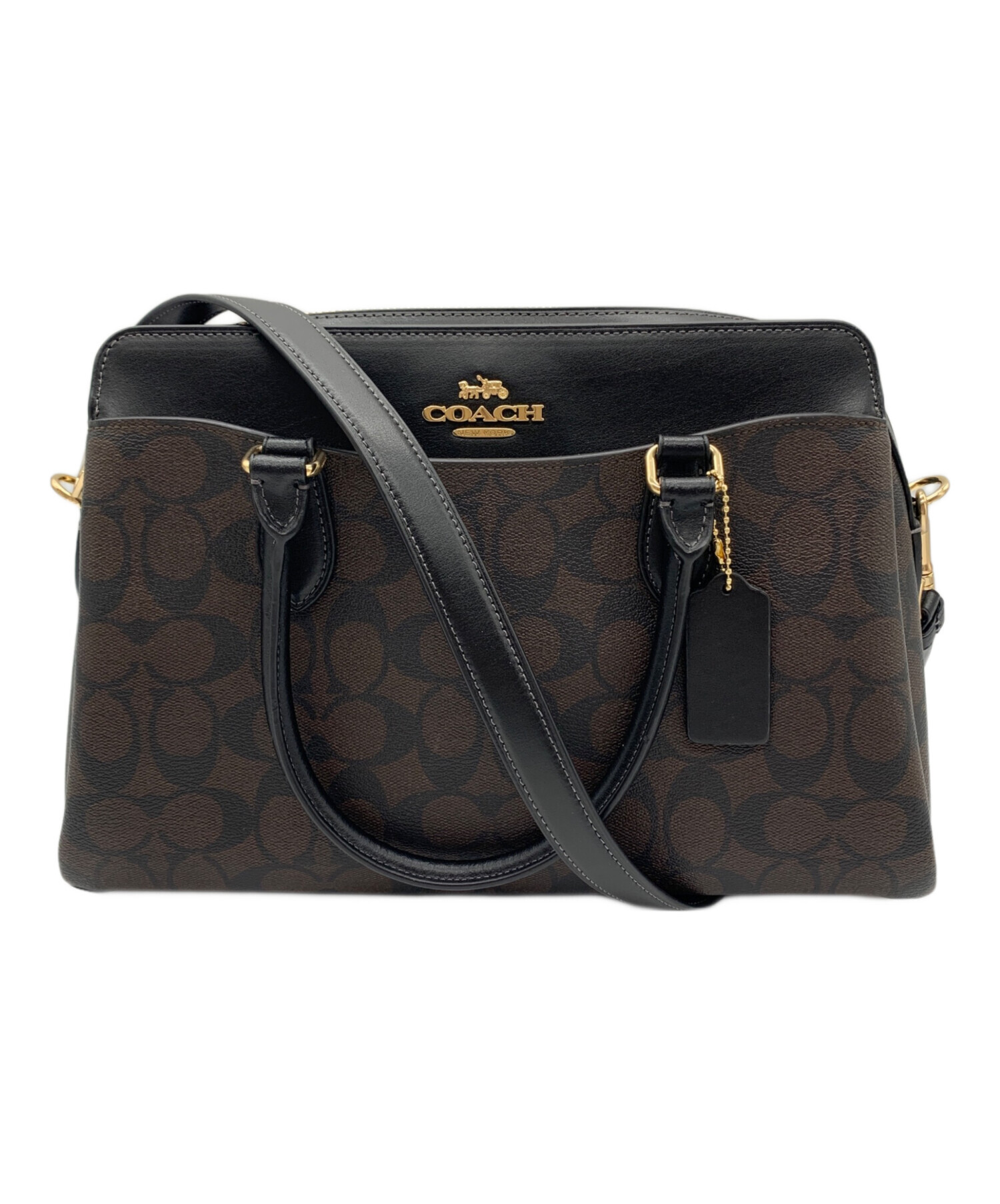 アウトレット販促 coach コーチ ダークブラウン ブラック ショルダー