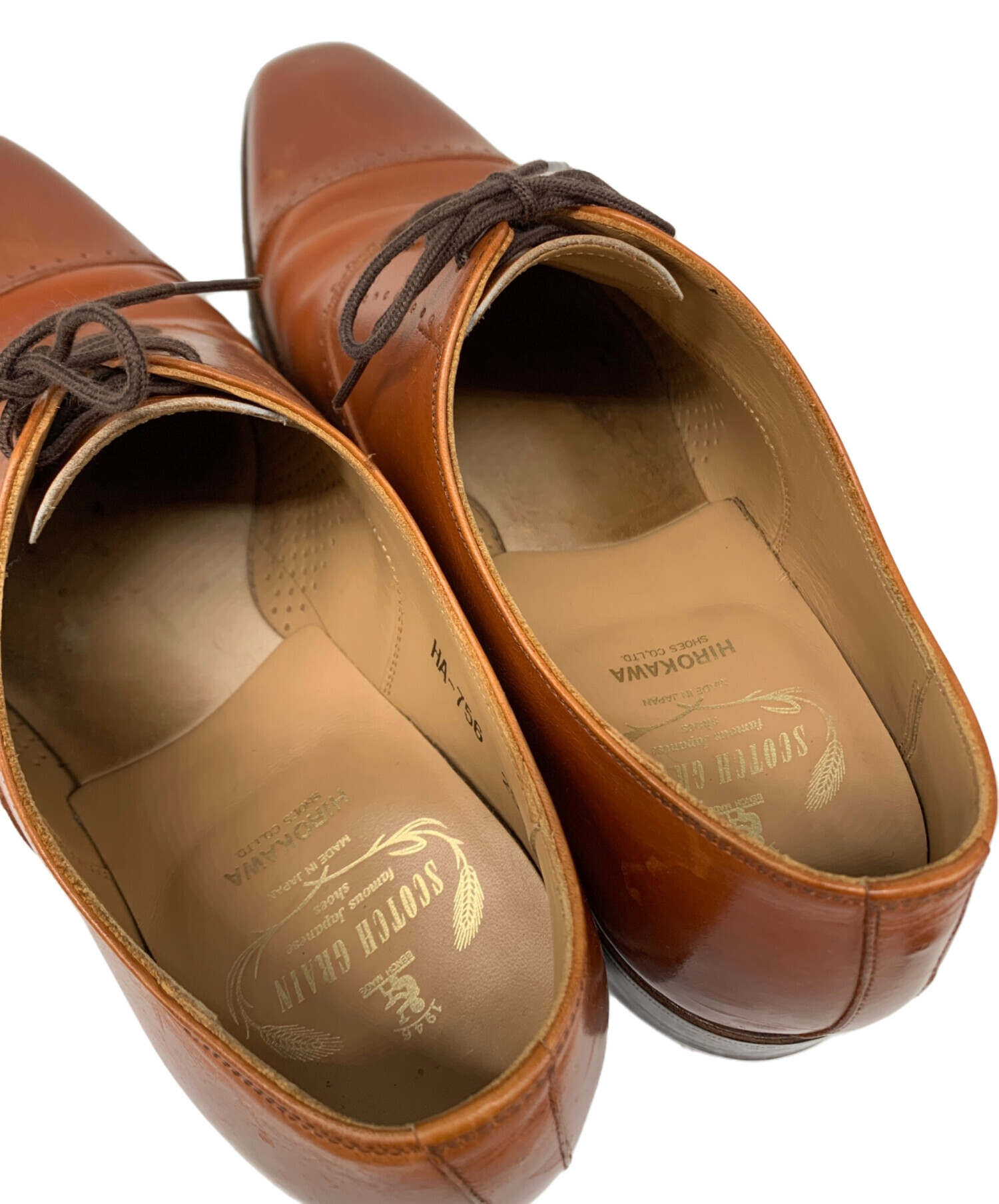 スコッチグレイン定番ストレートチップ　25.5cmダークブラウン　革底 スコッチグレイン定番ストレートチップ 25.5cmダークブラウン 革