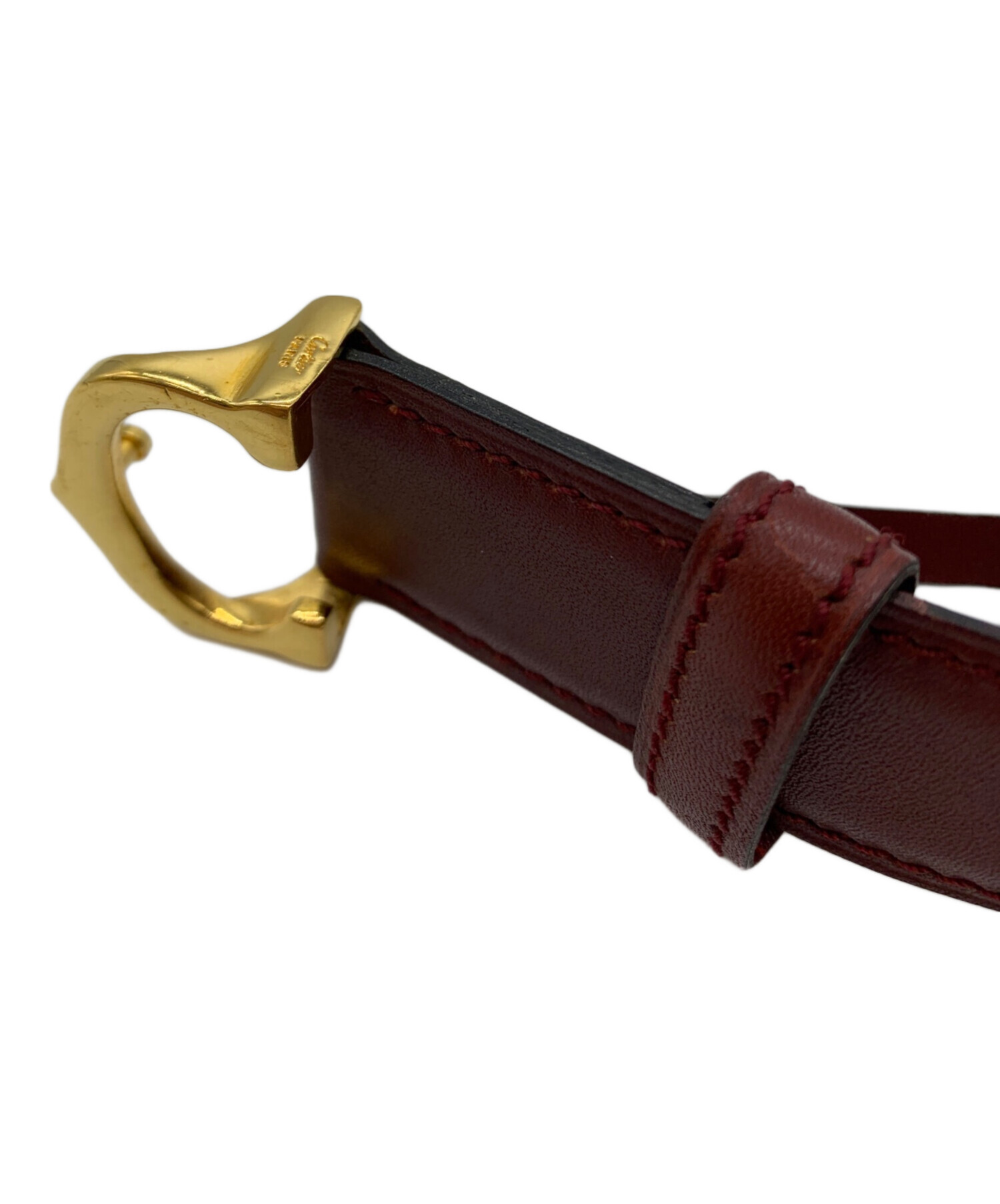 Cartier　レディース　ベルト 中古・古着通販】Cartier (カルティエ) レザーベルト ワインレッド