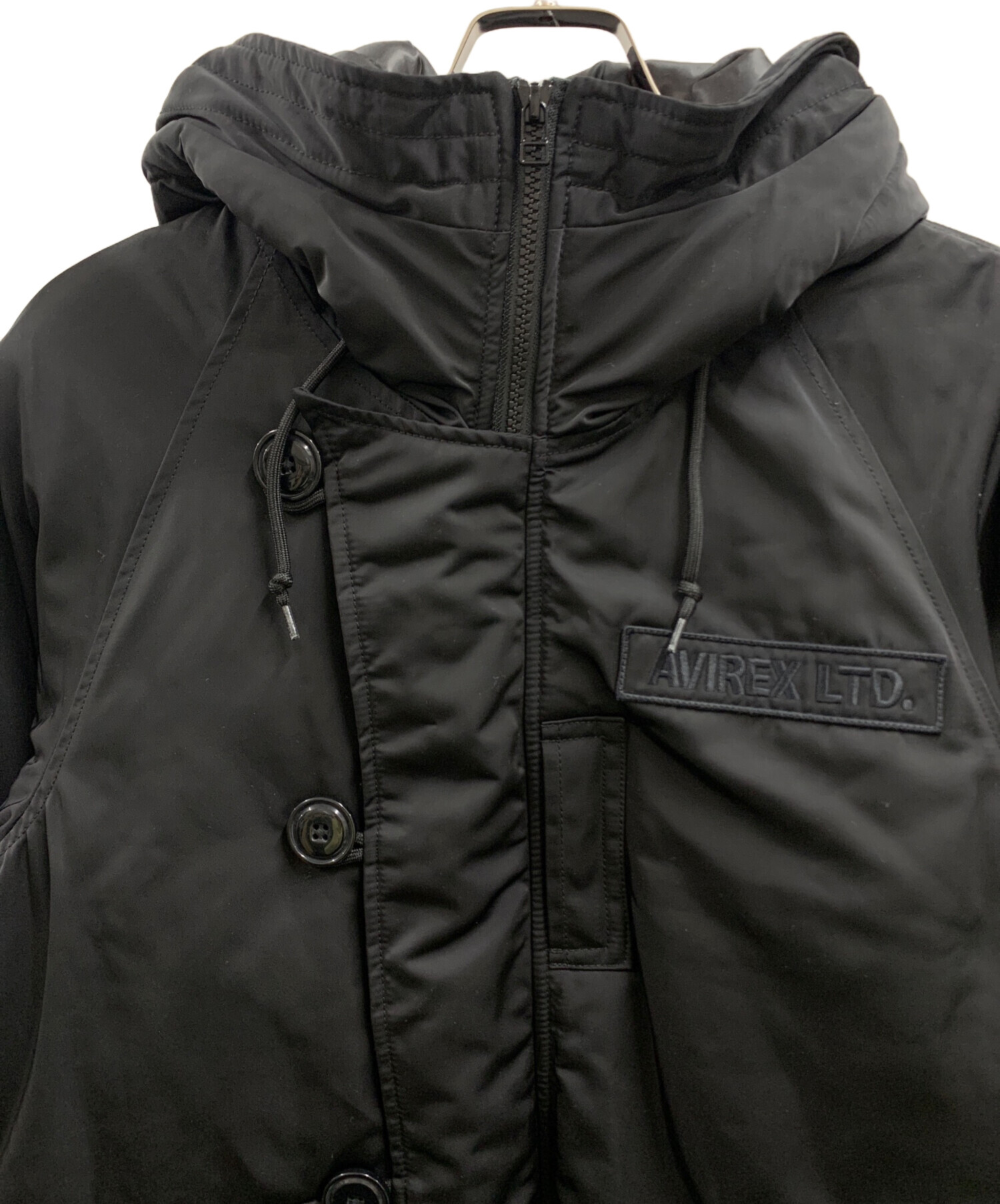 AVIREX 中綿ダウン　ブラック　XL アヴィレックス　ワッペン00s y2k AVIREX 中綿ダウン ブラック XL アヴィレックス ワッペン00s y2k