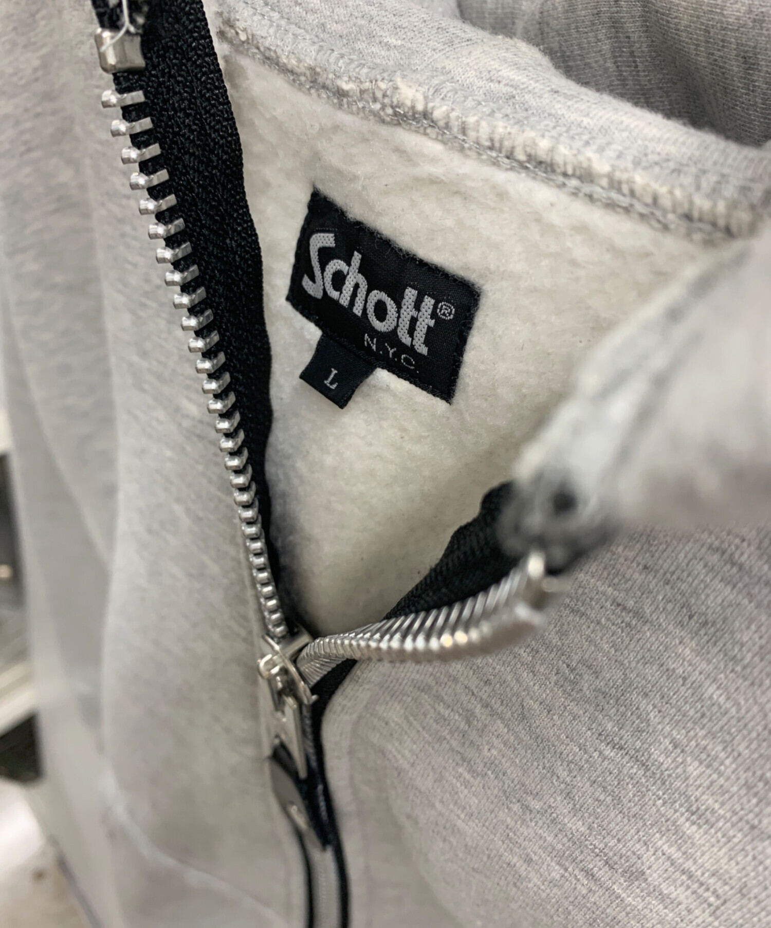 schott L グレーパーカー