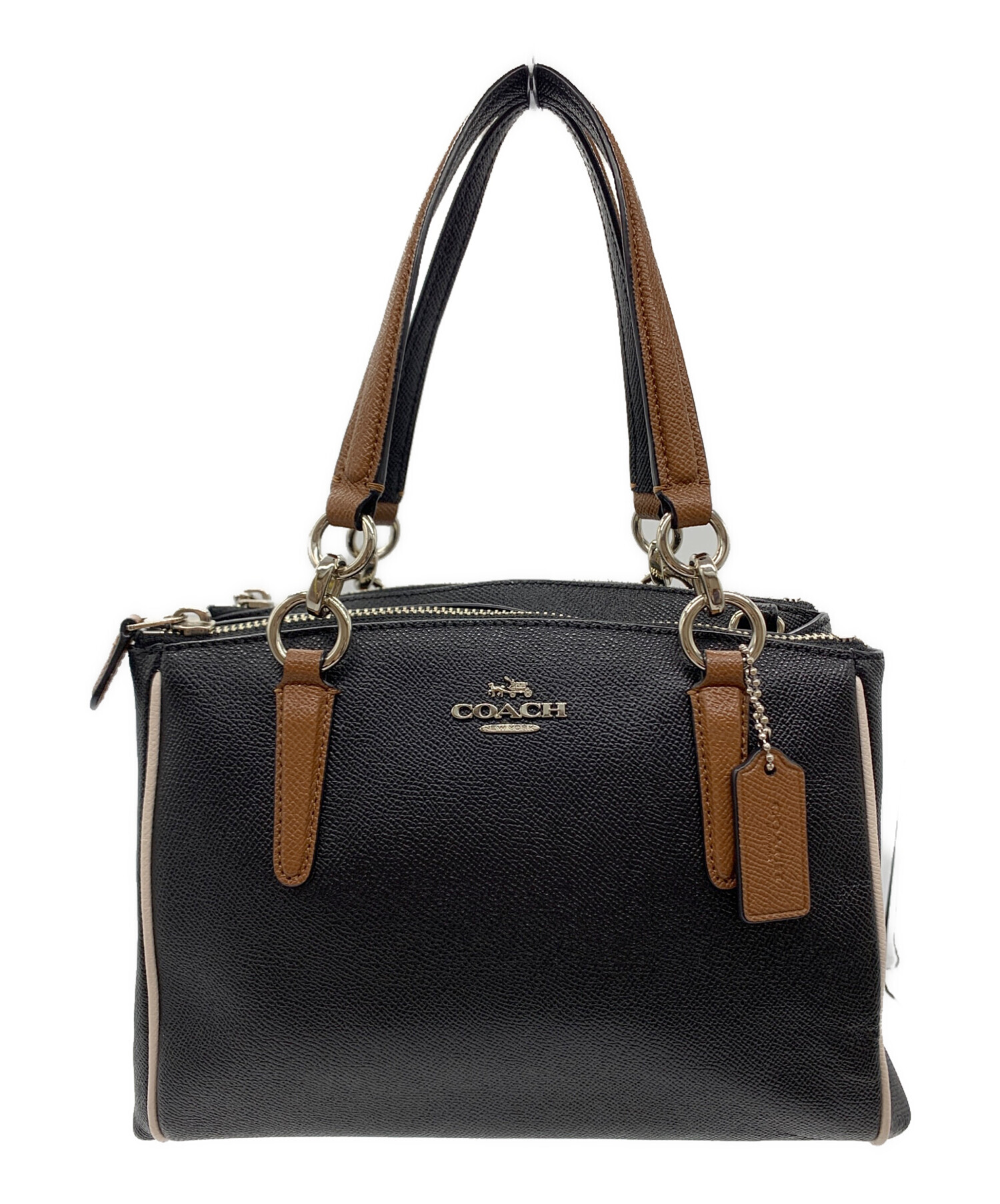 中古・古着通販】COACH (コーチ) COACH 2WAYバッグ ブラック×ブラウン 