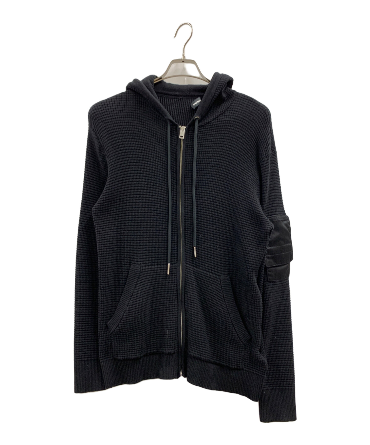 中古・古着通販】DIESEL (ディーゼル) DIESEL ニットパーカー ブラック