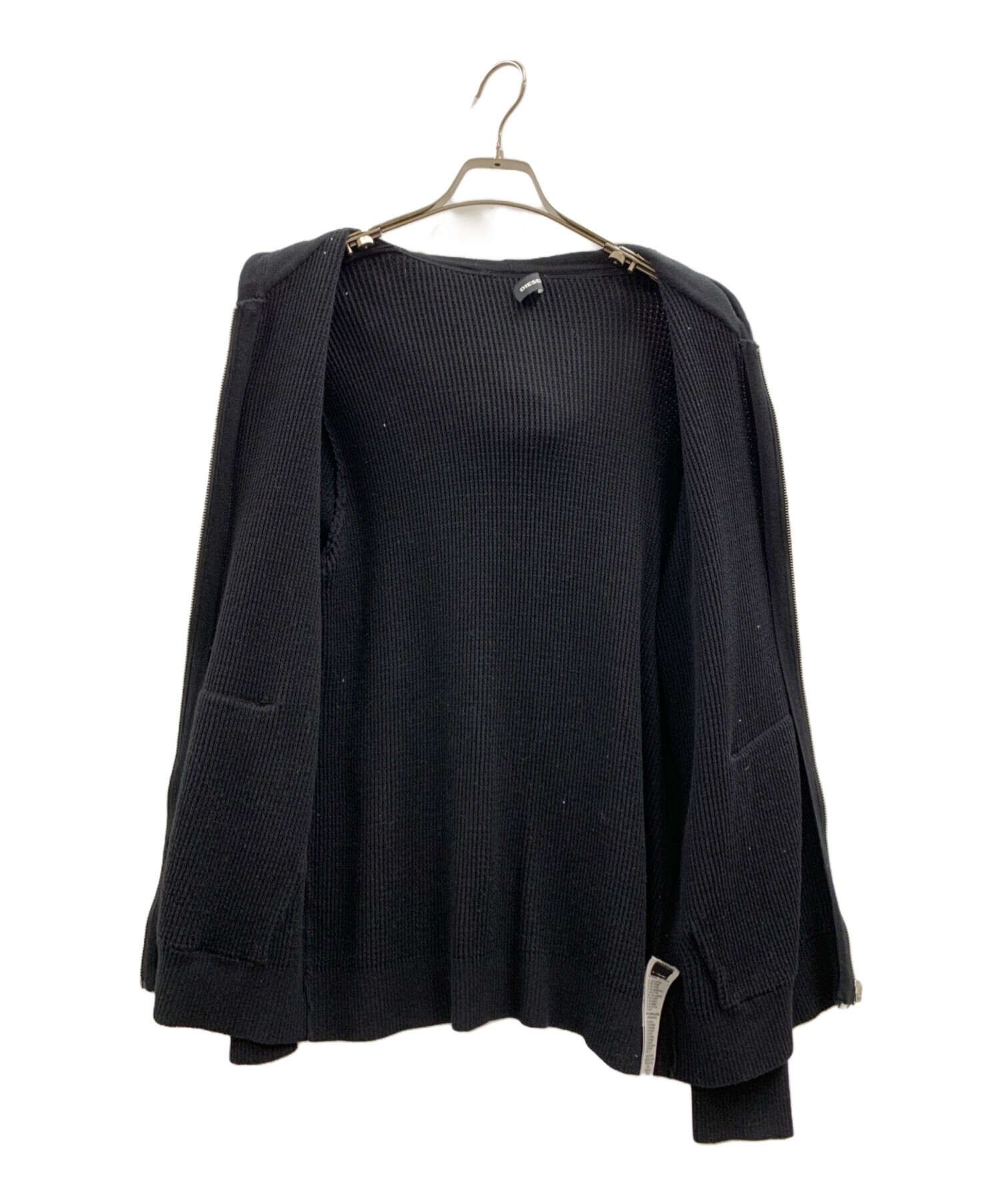 中古・古着通販】DIESEL (ディーゼル) DIESEL ニットパーカー ブラック 