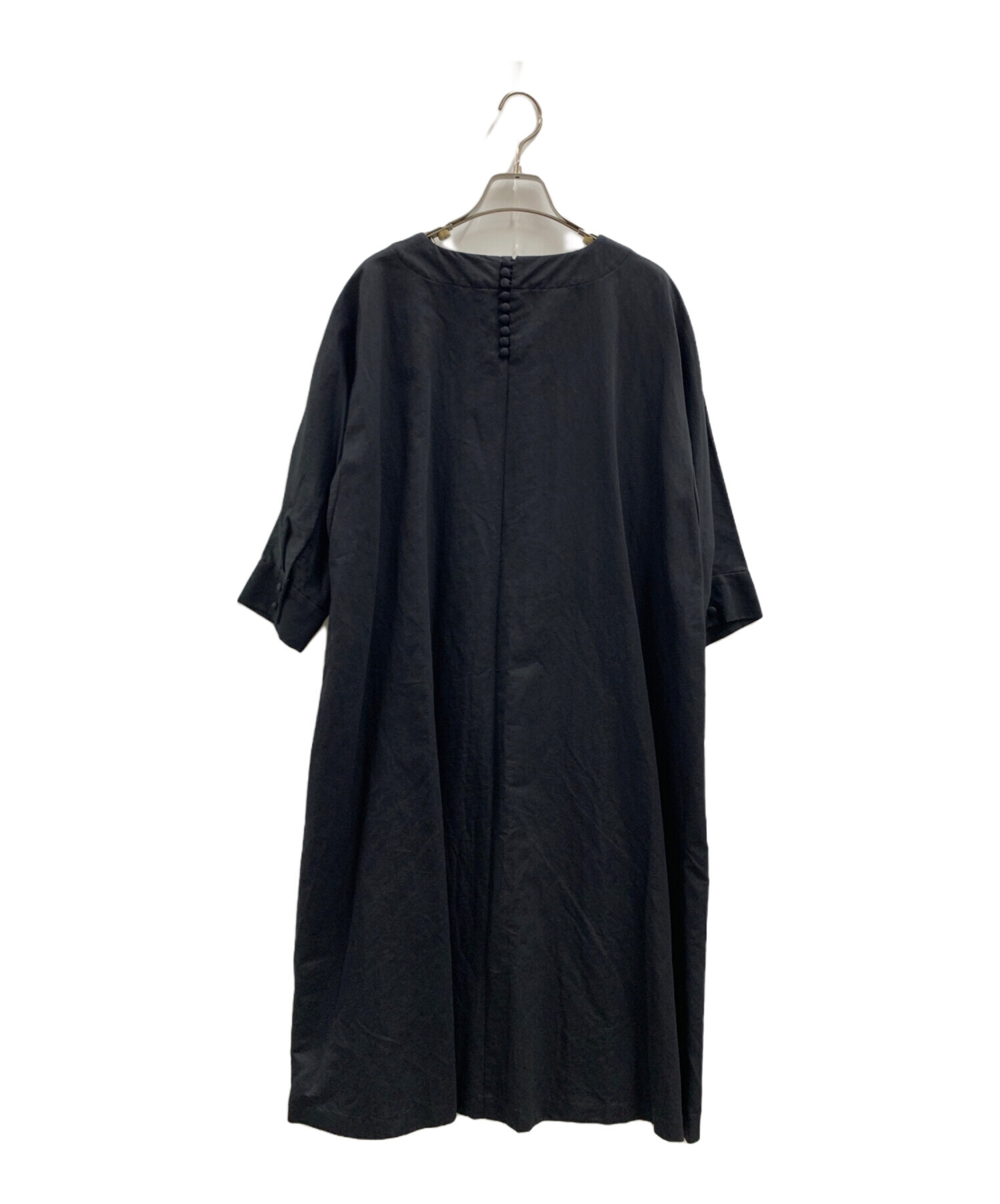 中古・古着通販】tumugu (ツムグ) tumugu 半袖ワンピース ブラック 