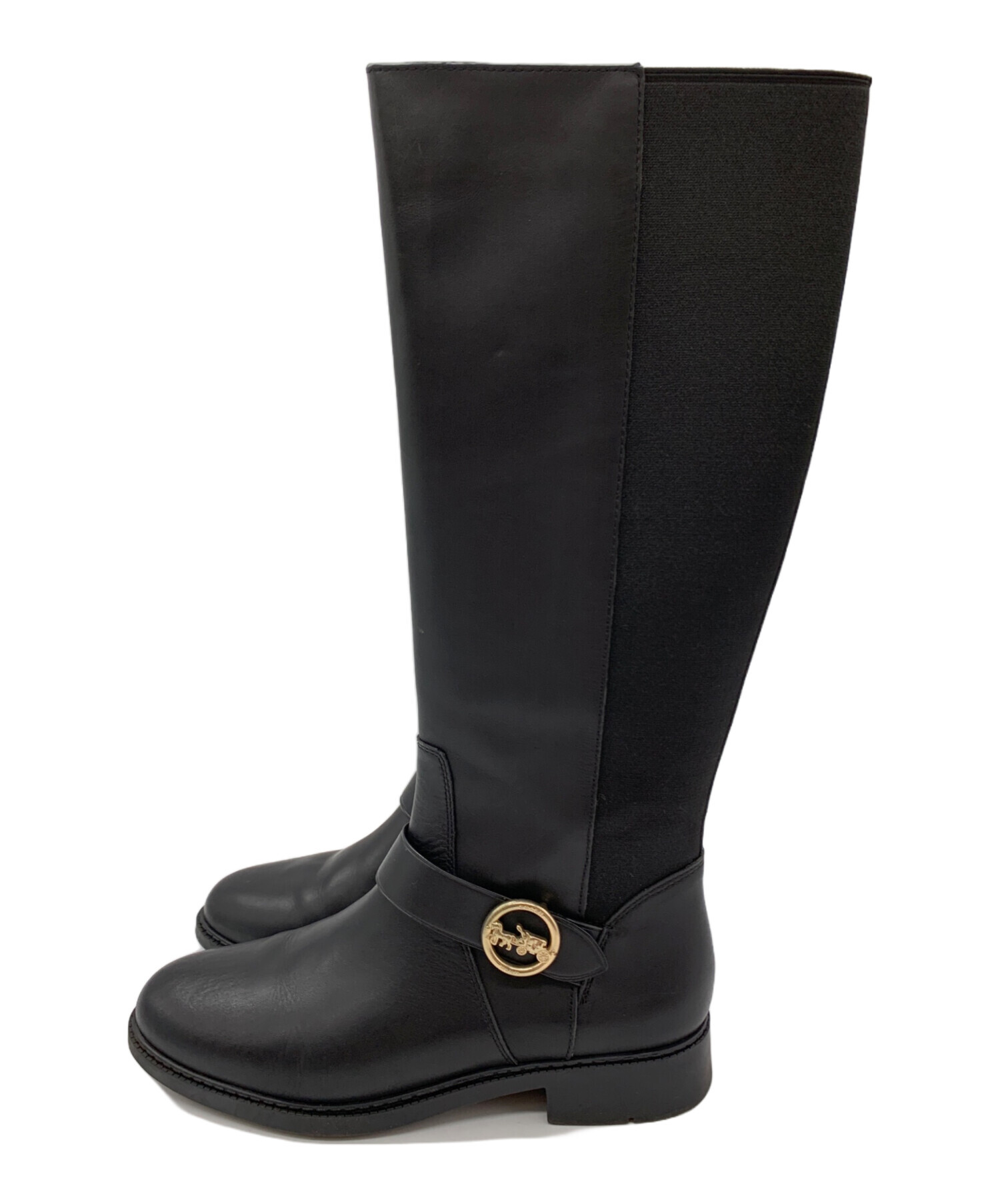 中古・古着通販】COACH (コーチ) COACH ロングブーツ ブラック サイズ 中古・古着通販】COACH (コーチ) COACH ロングブーツ ブラック サイズ