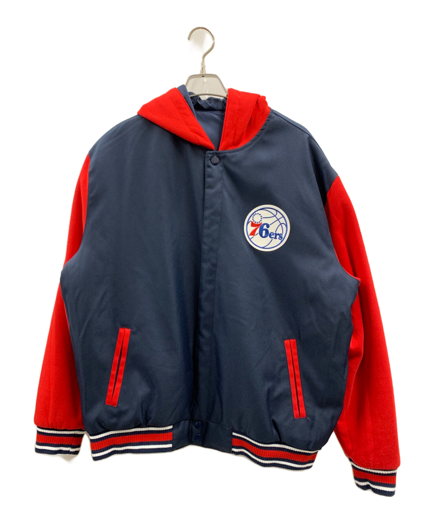 ESSO アウタージャケット ネイビー/レッド 中古・古着通販】76ers (76ers) リバーシブルジャケット ネイビー
