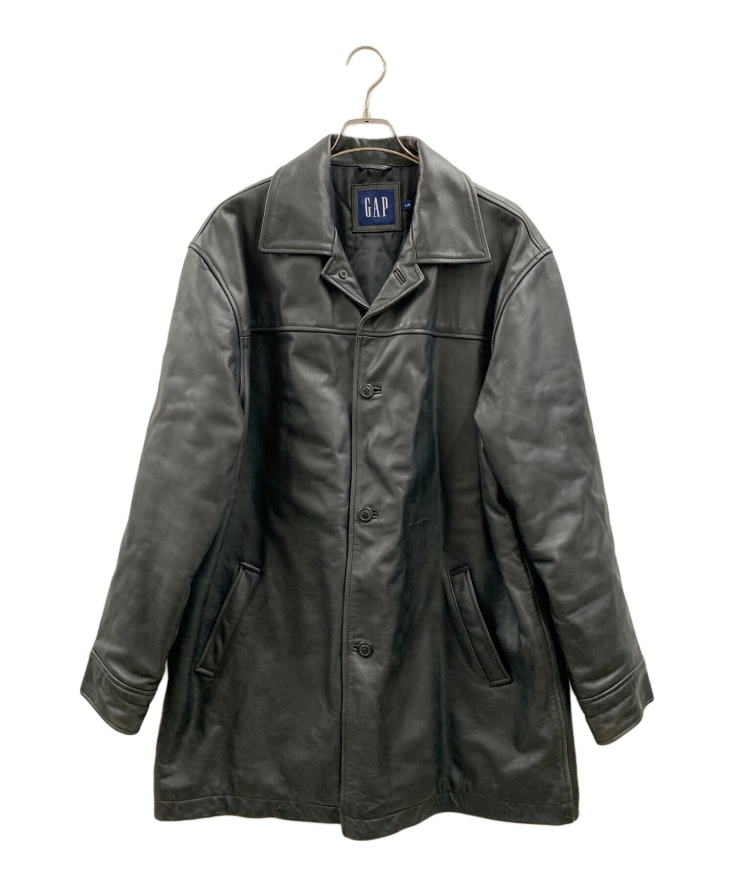 GAP ブラック レザー　カーコート Lサイズ　タグ付きデッドストック OLD GAP レザーカーコート ブラック 表記（L) | すべての商品