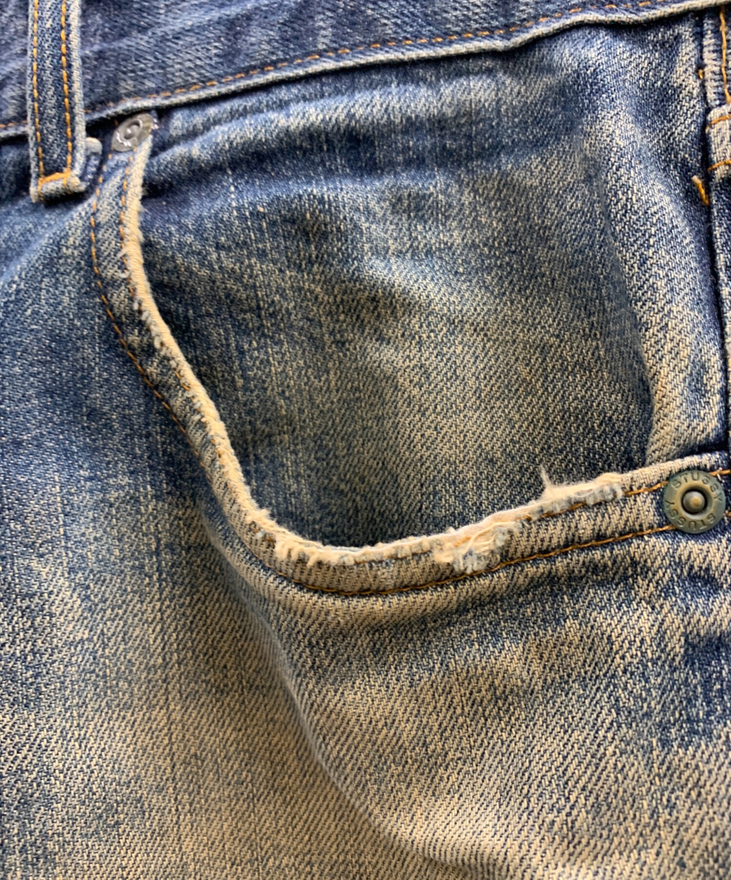 中古・古着通販】stussy (ステューシー) stussy ダメージ加工デニム
