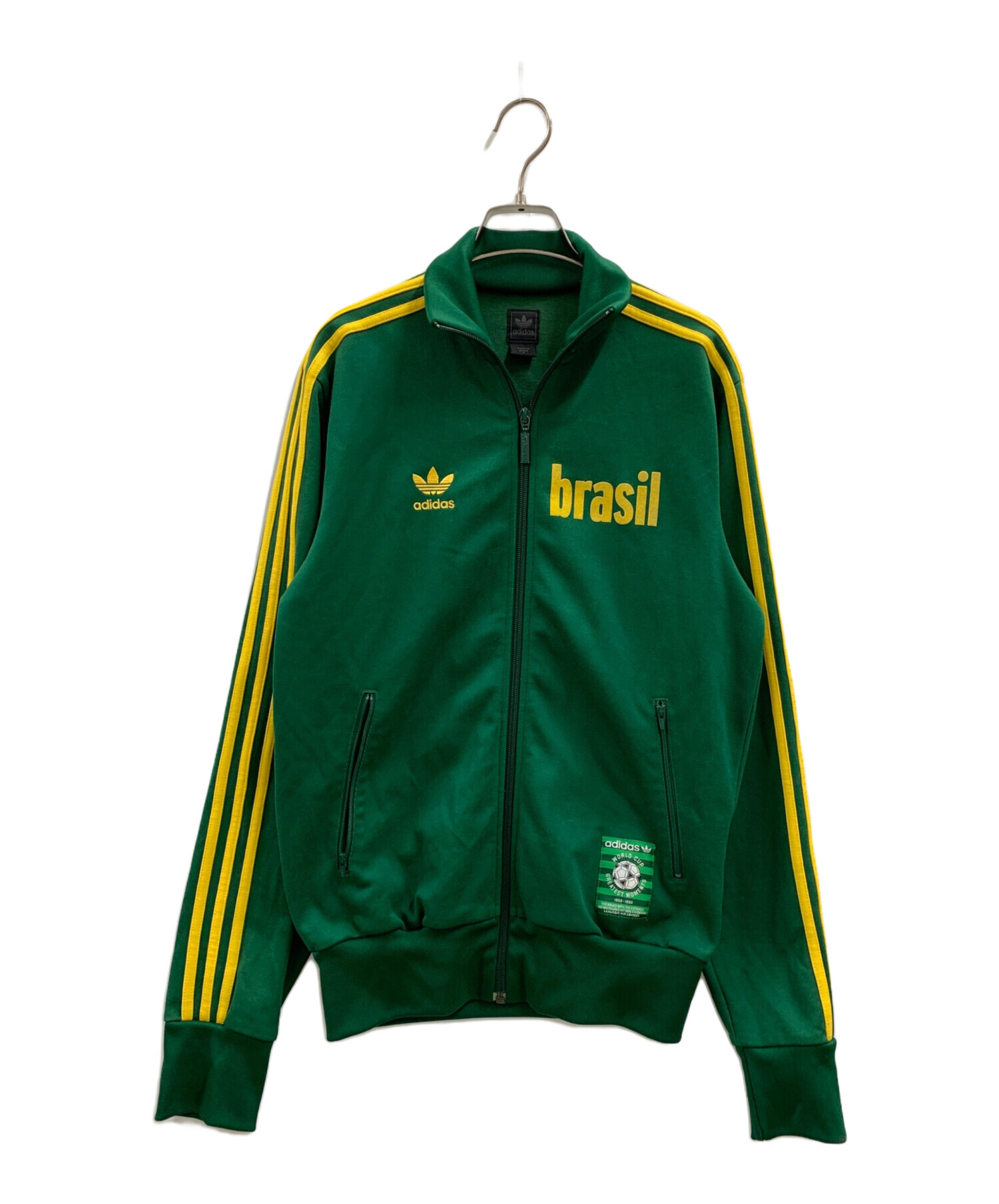 【希少】adidas トラックジャケット刺繍ロゴ XL イエロー/グリーン 中古・古着通販】adidas (アディダス) adidas トラックジャケット