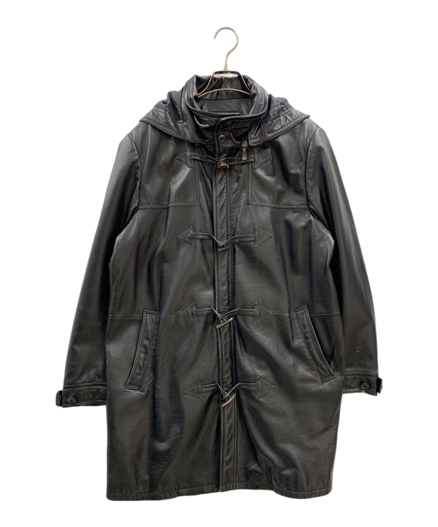 BALMAIN バルマン レザーコート　羊革ラムレザー黒 サイズ【11】シンプル 中古・古着通販】BALMAIN (バルマン) BALMAIN レザーコート ブラック