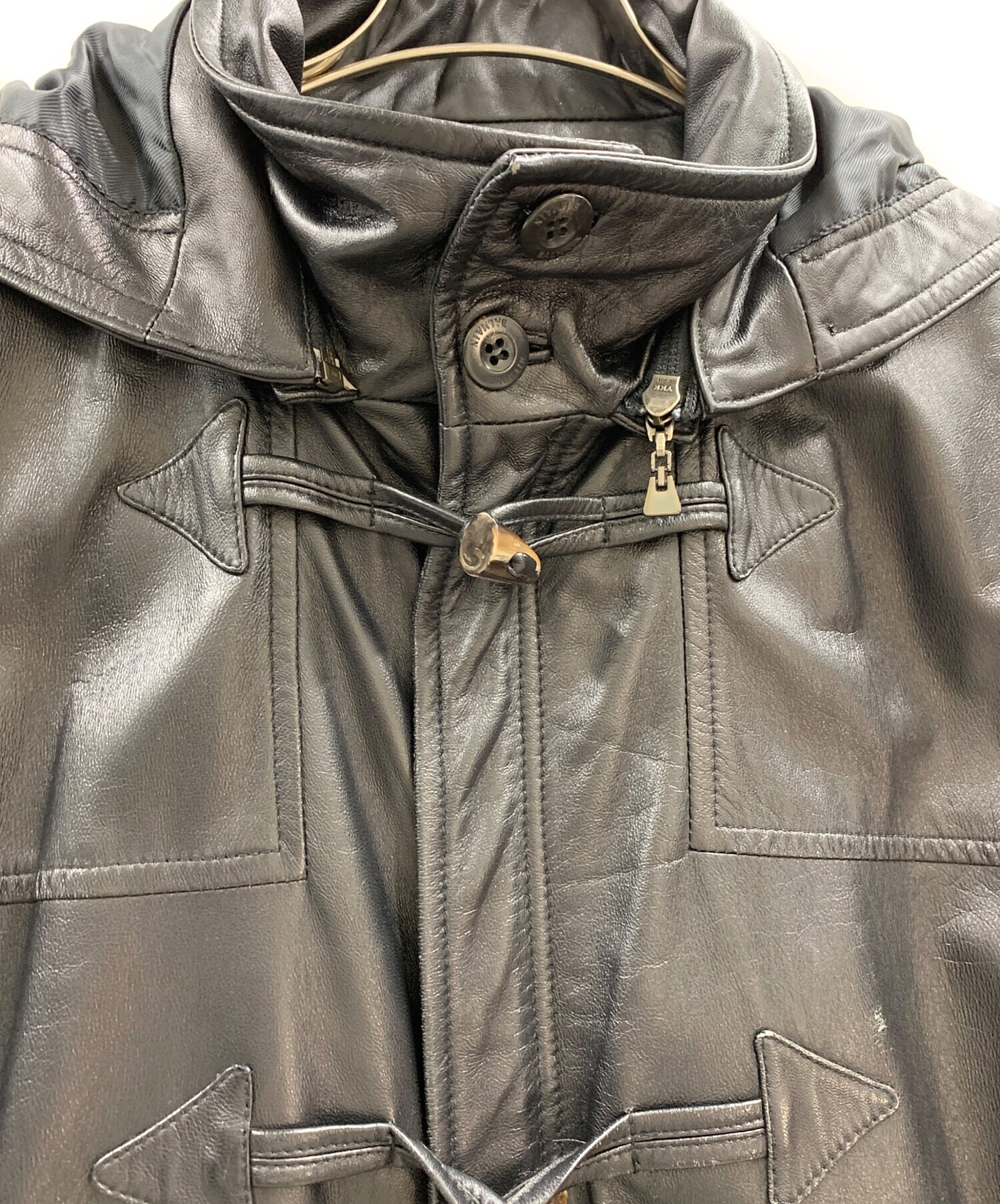 中古・古着通販】BALMAIN (バルマン) BALMAIN レザーコート ブラック