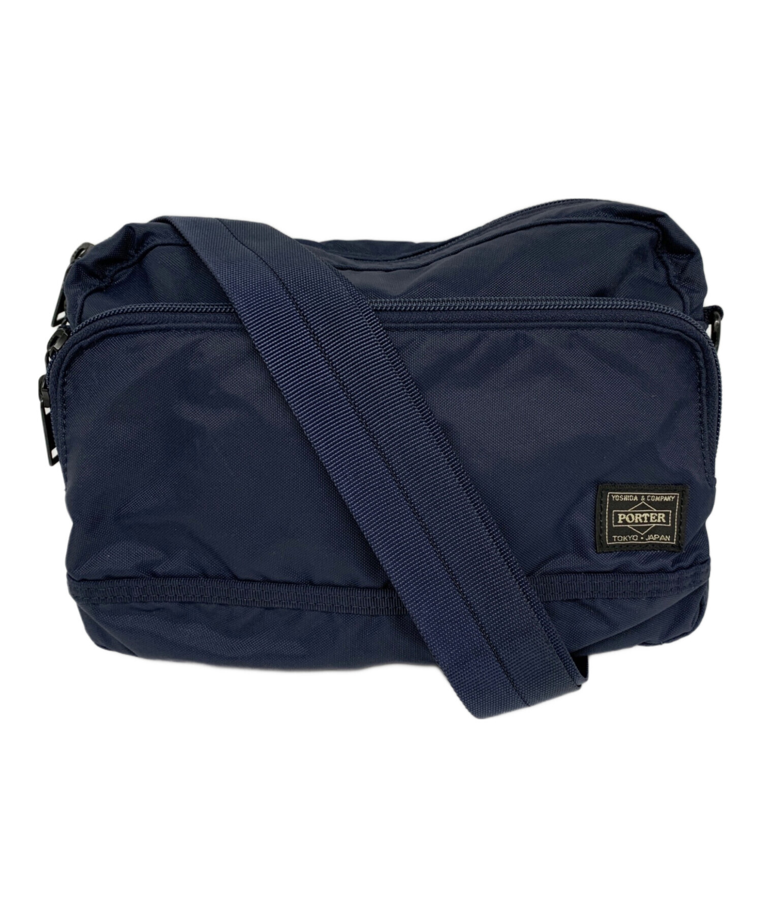 未使用に近い✨PORTER ポーター ショルダーバッグ オールレザー ネイビー 中古・古着通販】PORTER (ポーター) PORTER ショルダーバッグ ネイビー