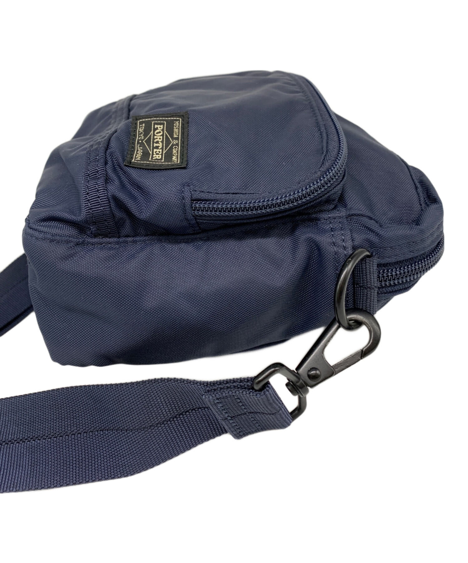 未使用に近い✨PORTER ポーター ショルダーバッグ オールレザー ネイビー 中古・古着通販】PORTER (ポーター) PORTER ショルダーバッグ ネイビー