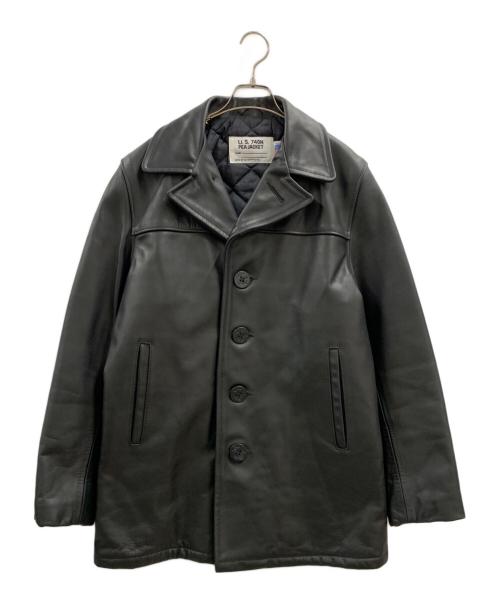 SCHOTT PEA-COAT US740N ブラック 38 USED ショット 中古・古着通販】Schott (ショット) Schott PEA JACKET ブラック