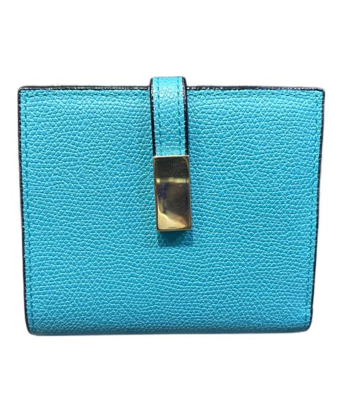 <廃盤品> VITRINI(turquoise blue-oak) 中古・古着通販】Valextra (ヴァレクストラ) スナップ付き2つ折り財布