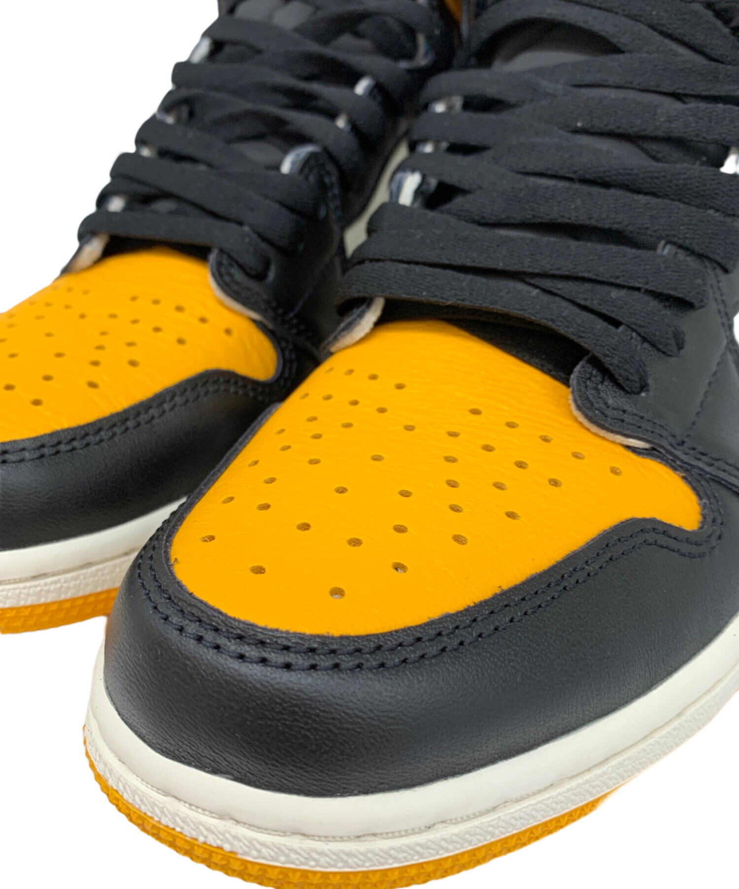 ナイキ ハイカット シューズ 黒/黄 ナイキ AIR JORDAN 4 レザー×ファブリック ハイカットスニーカー 26.5