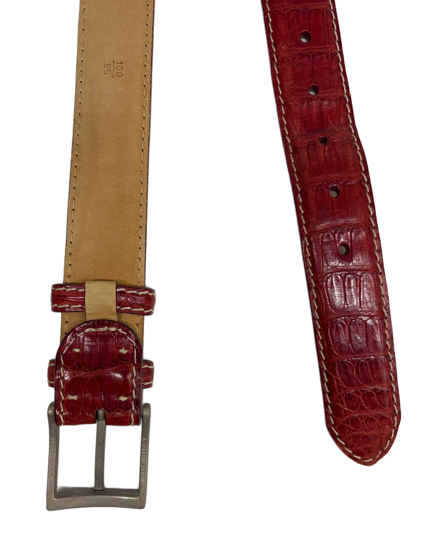 中古・古着通販】vaccari (ヴァッカリ) ベルト レッド｜ブランド・古着