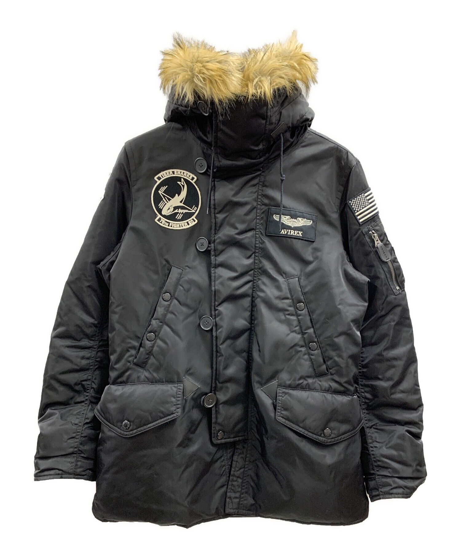 希少「AVIREX」ジャンバー（中古品） 中古・古着通販】AVIREX (アヴィレックス) ダウンジャケット ブラック