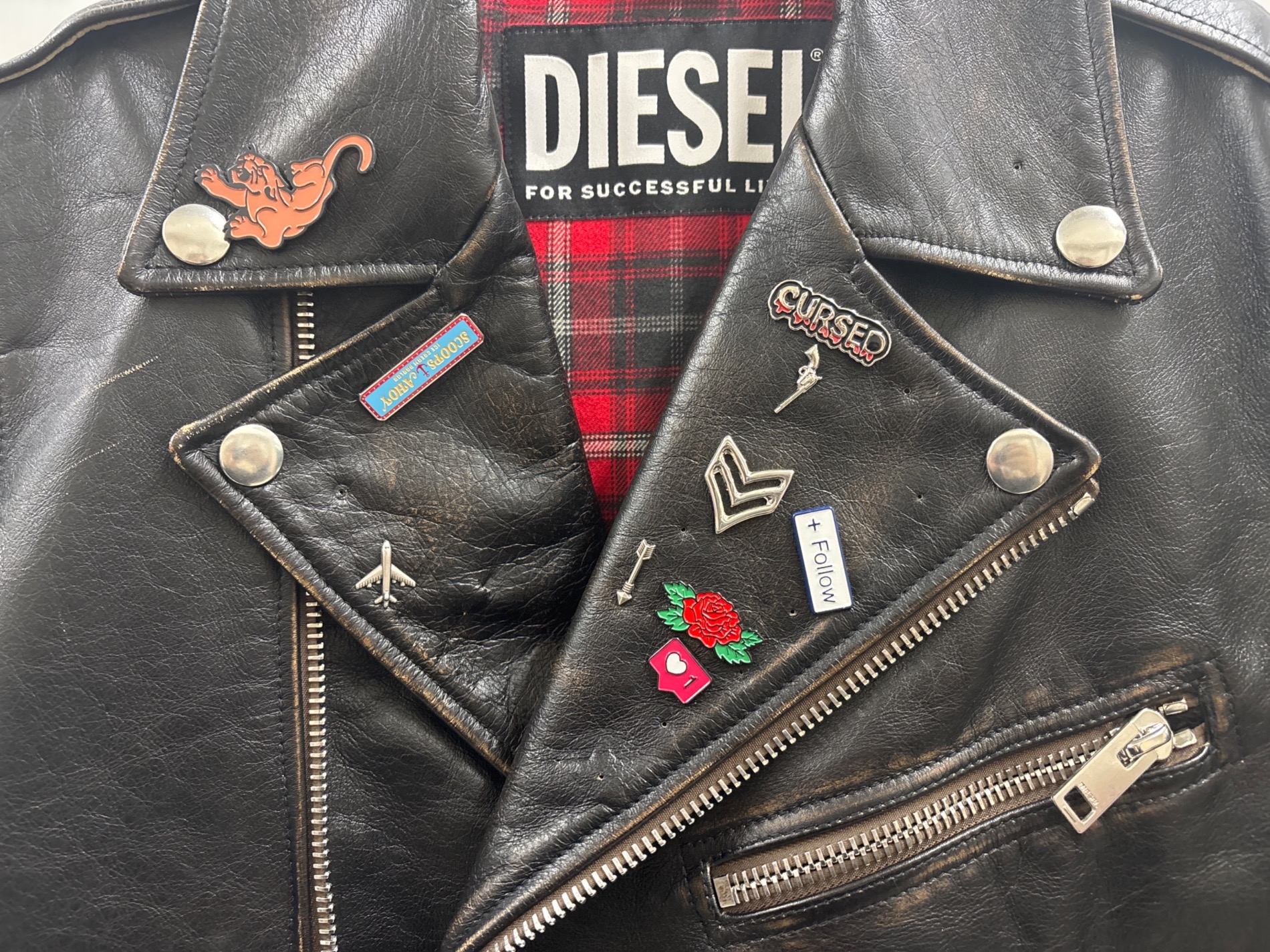 ダブルライダース ジャケット 46 DIESEL ディーゼル 中古・古着通販】DIESEL (ディーゼル) ダブルライダースジャケット