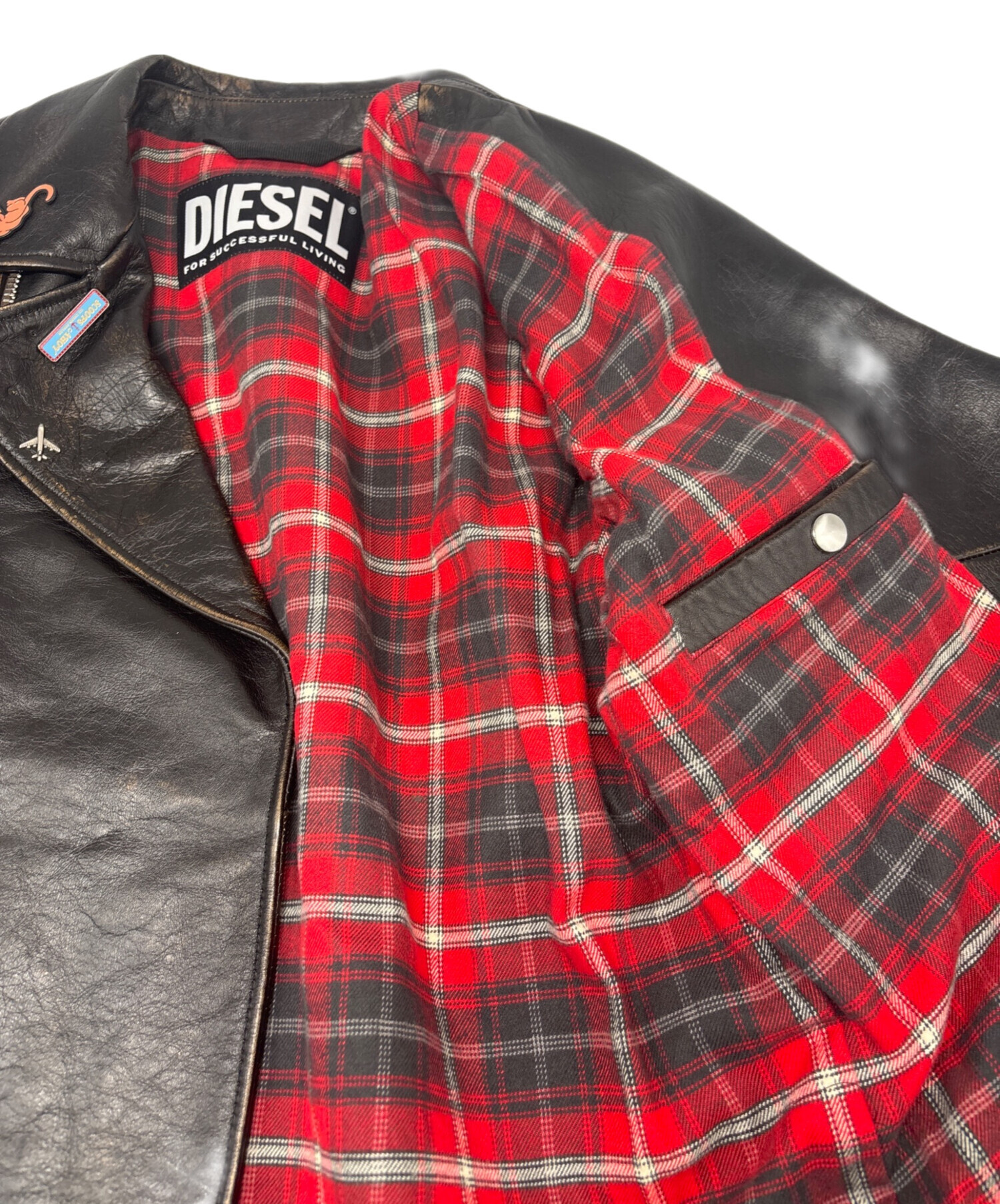 ダブルライダース ジャケット 46 DIESEL ディーゼル 中古・古着通販】DIESEL (ディーゼル) ダブルライダースジャケット