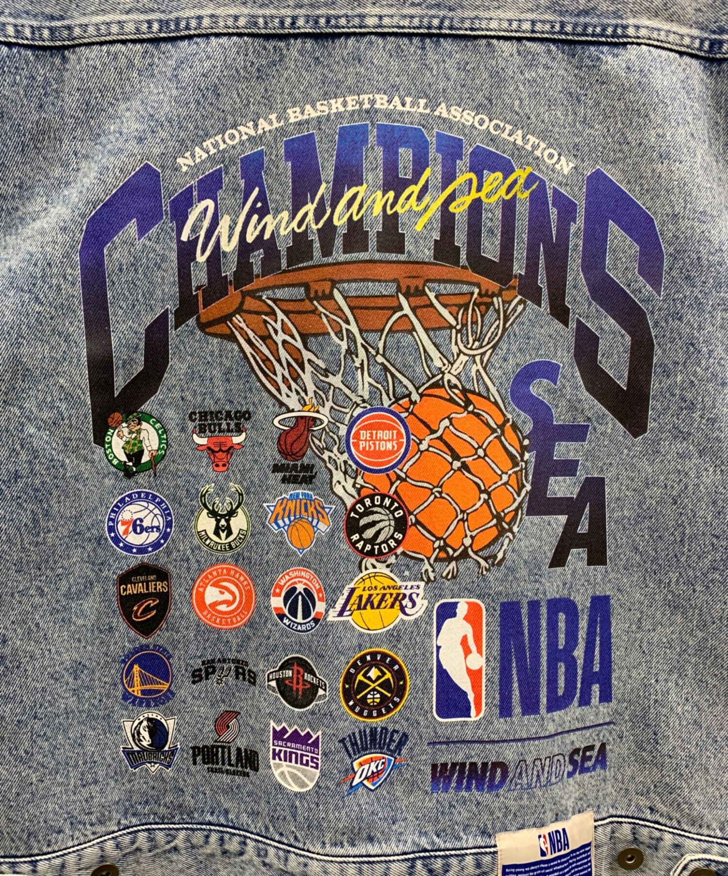 ウィンダンシー WINDANDSEA NBA デニムジャケット 中古・古着通販】WIND AND SEA (ウィンダンシー) NBA (エヌビーエー
