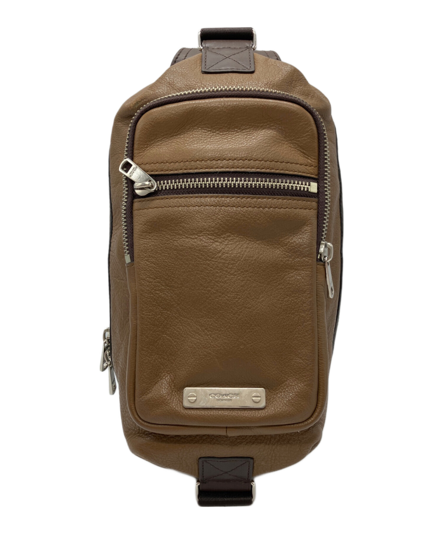 COACH ボディバッグ レザー ブラウン 中古・古着通販】COACH (コーチ) COACH ボディバッグ ブラウン