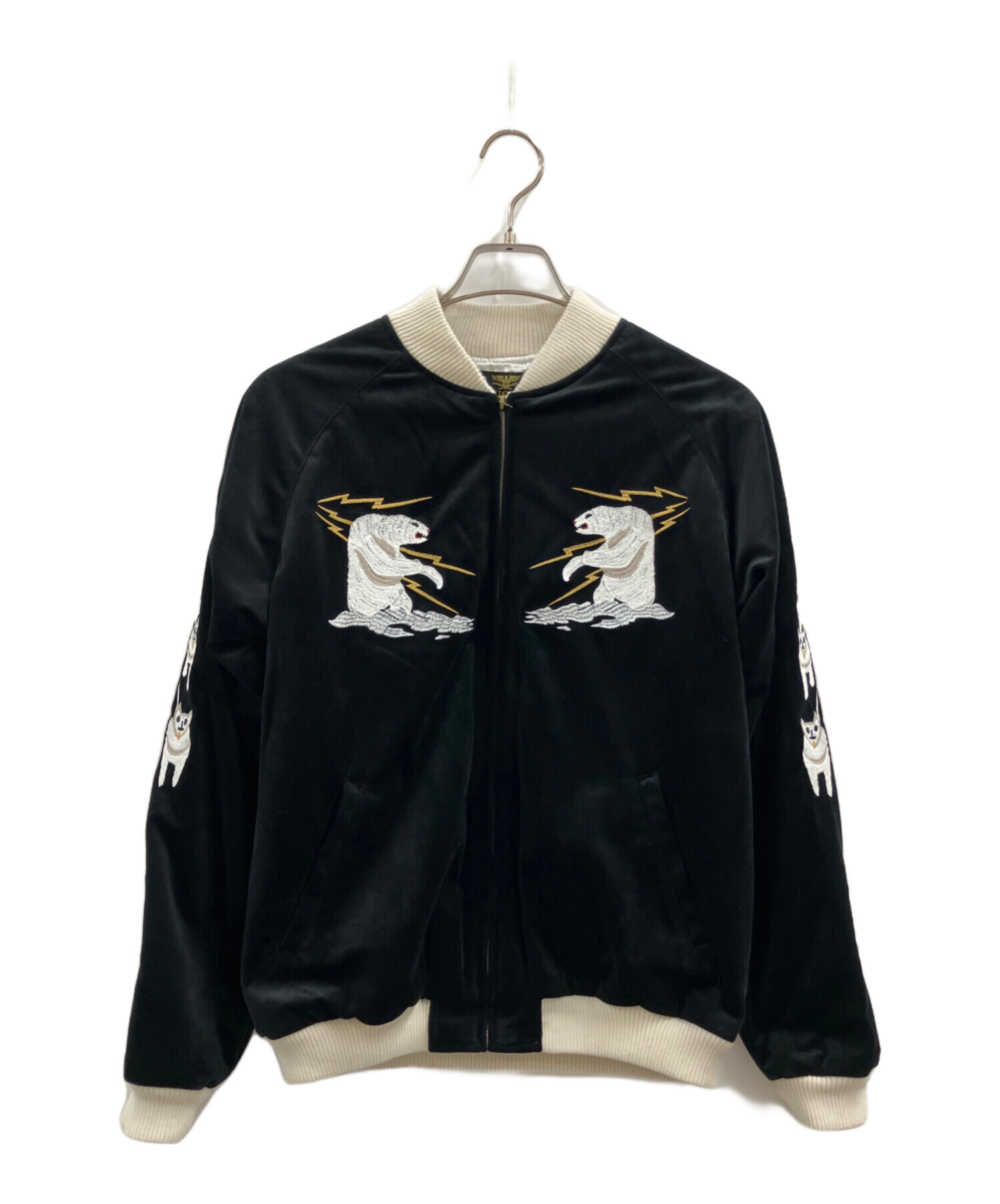 タ*ー様 HOUSTON 黒 スカジャン Mサイズ 中古・古着通販】HOUSTON (ヒューストン) HOUSTON スカジャン ブラック