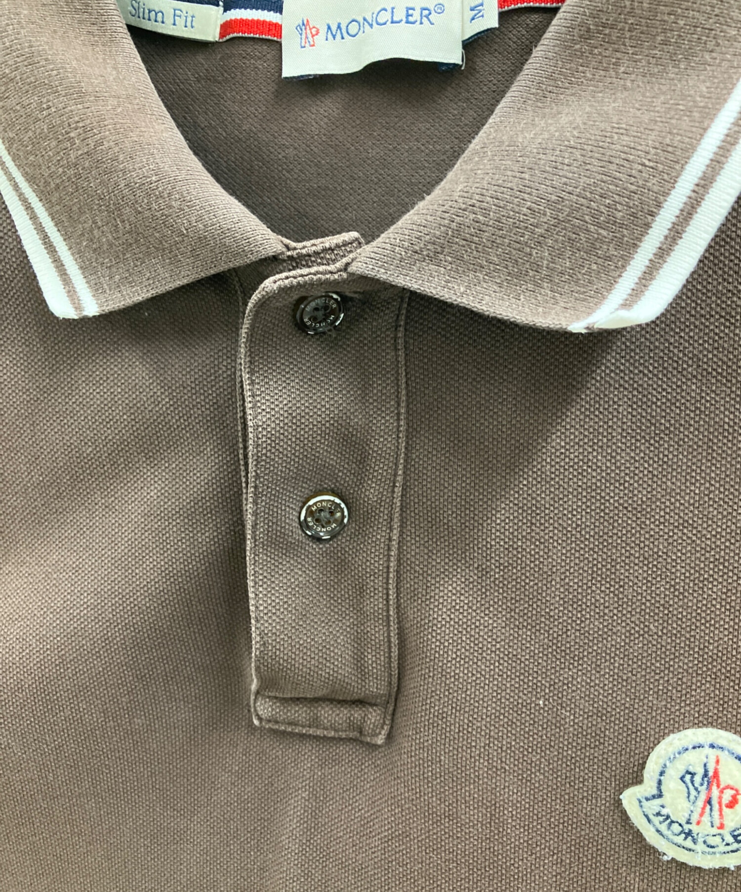 中古・古着通販】MONCLER (モンクレール) ポロシャツ ブラウン サイズ