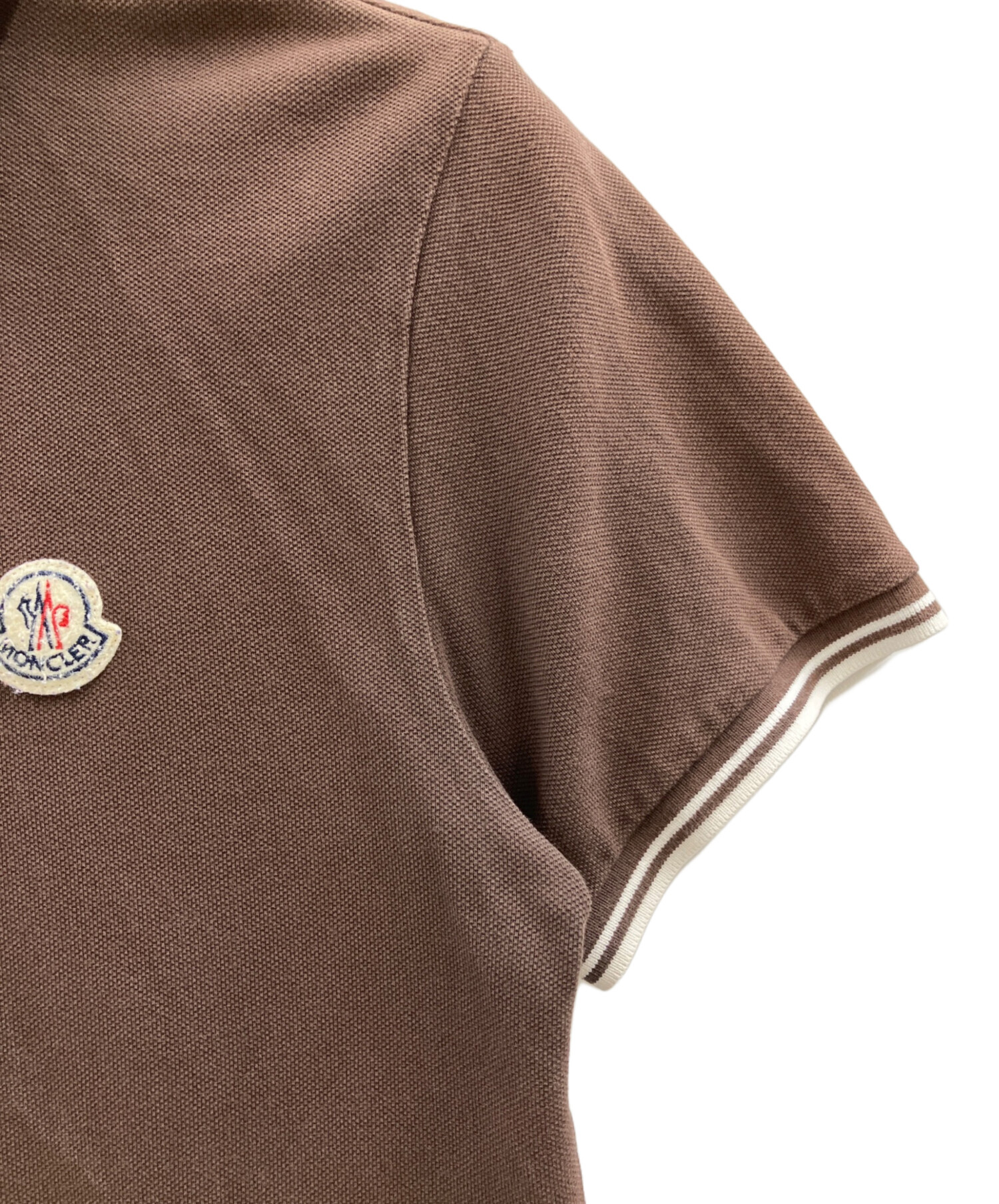 【値下】メンズ／長袖ポロシャツ／モンクレール／MONCLER／焦茶・暗カーキ 中古・古着通販】MONCLER (モンクレール) ポロシャツ ブラウン サイズ