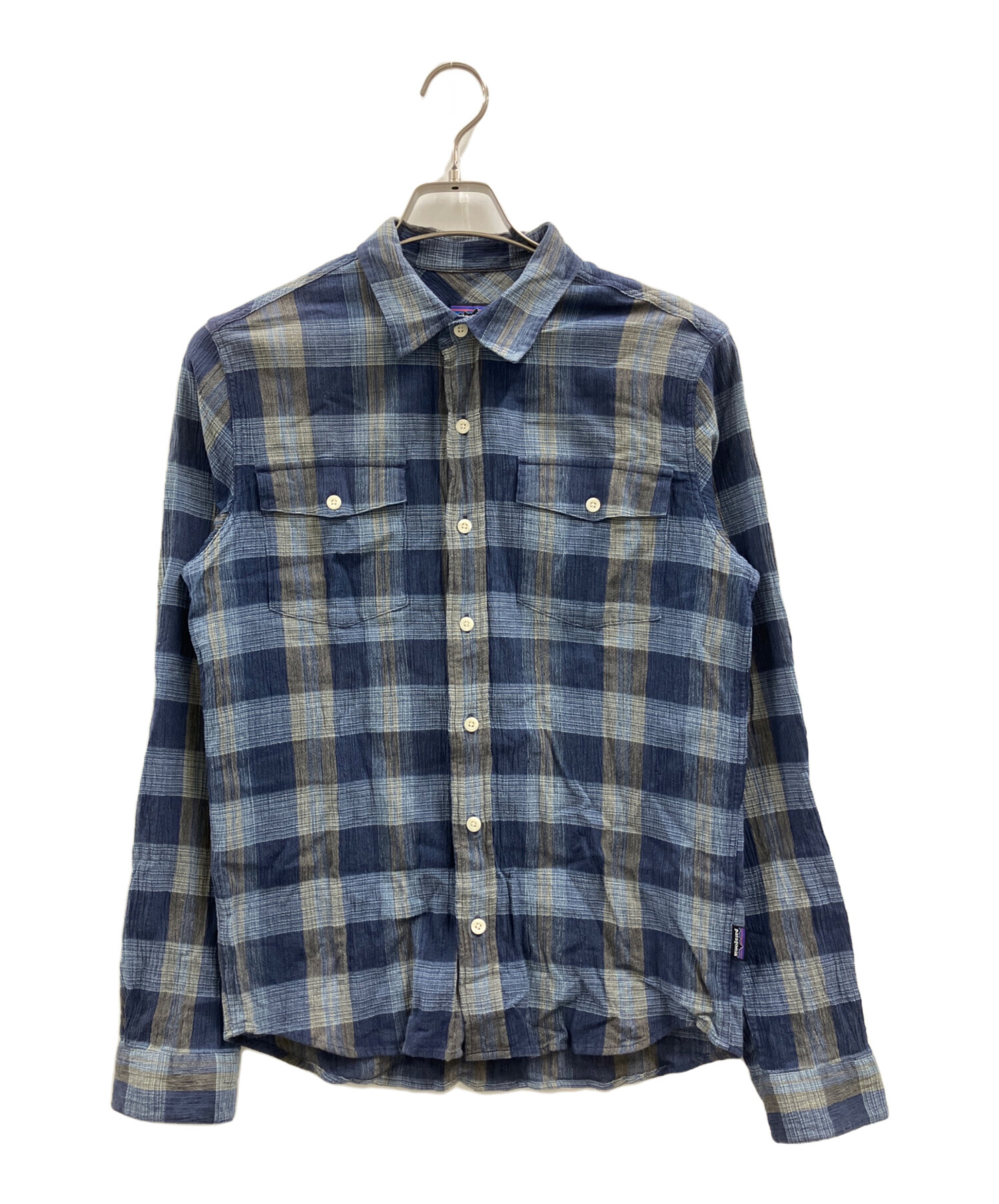 Patagoniaパタゴニア長袖コーデュロイシャツメンズブルー刺繍ロゴ 中古・古着通販】Patagonia (パタゴニア) 長袖シャツ ブルー サイズ:XS