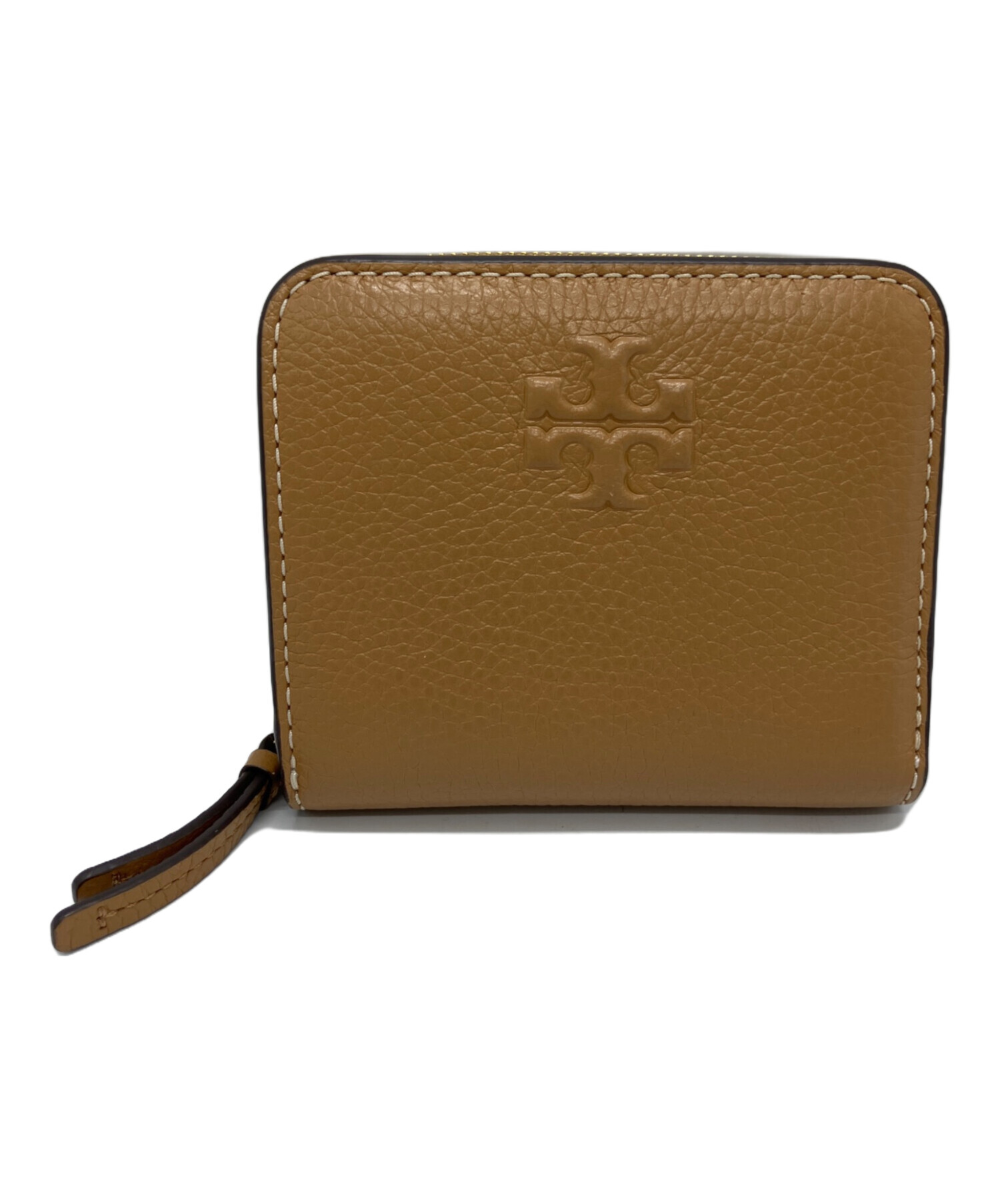TORYBURCH トリーバーチ/ロゴマーク折り財布/茶/ABランク/82【中古】 Tory Burch - TORYBURCH トリーバーチ/ロゴマーク折り財布/茶/ABランク