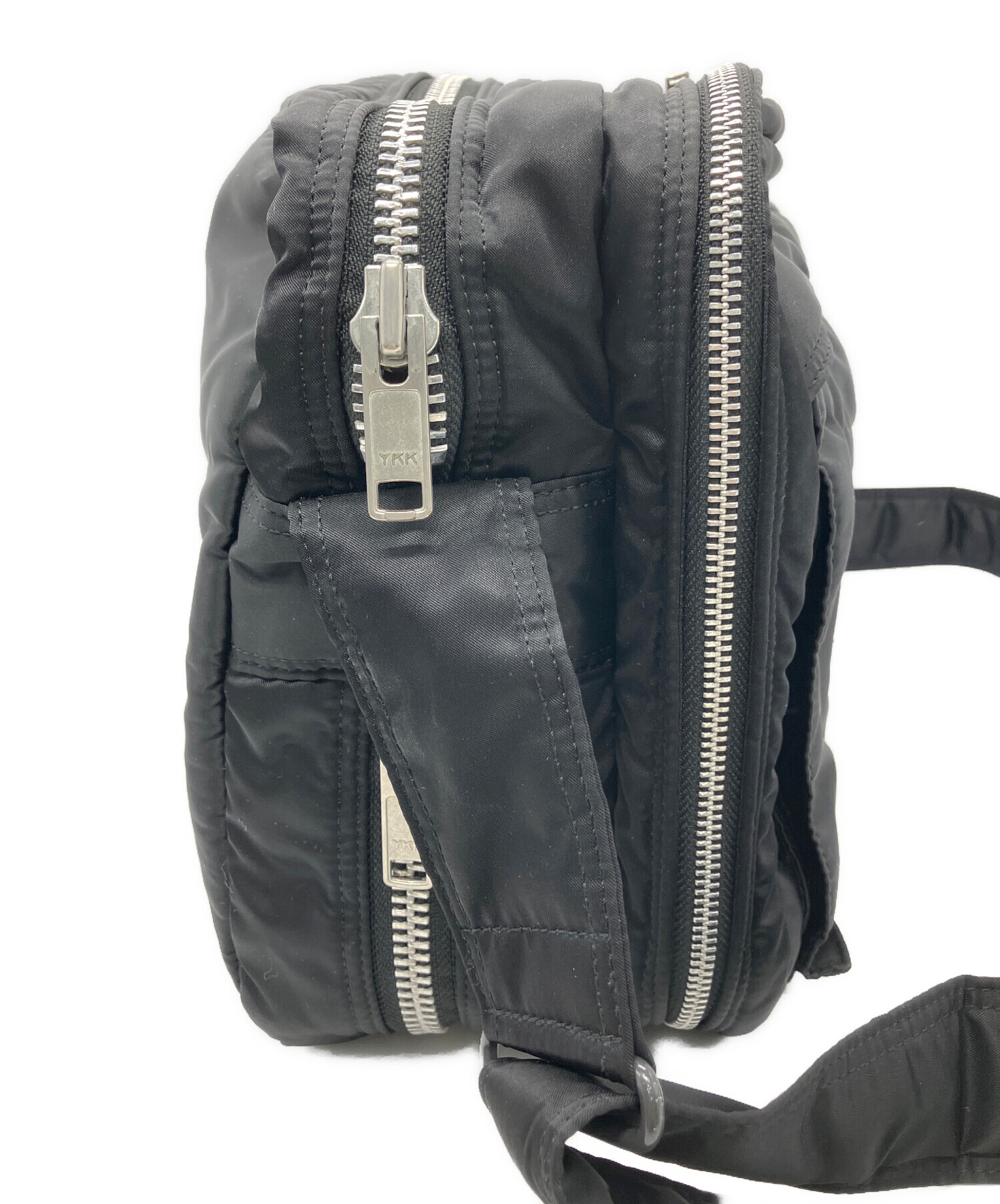 PORTER ボディバッグ ブラック デニム　中古美品 PORTER ポーター デニム ウエストバッグ(S) 892-15105 ボディバッグ