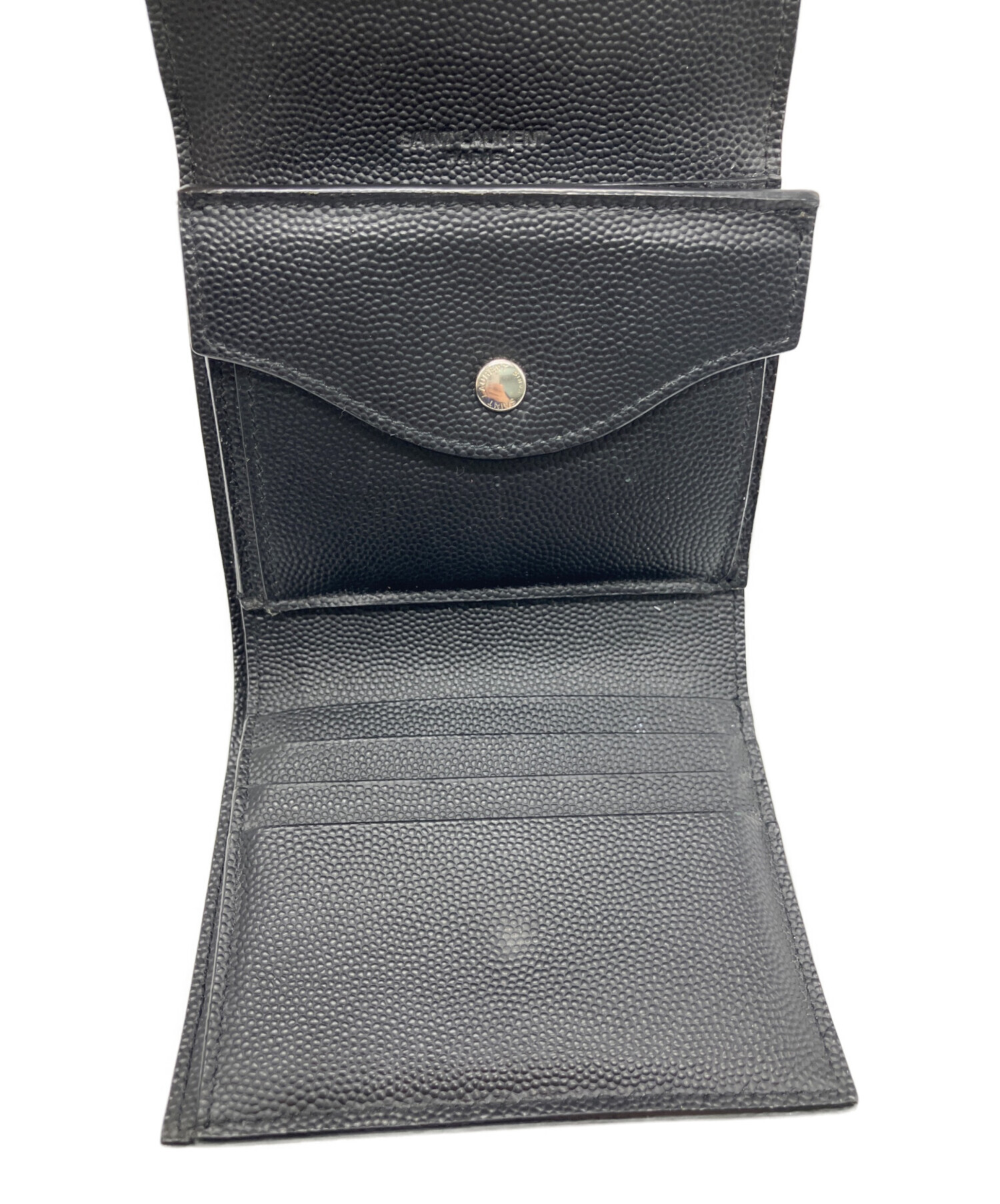 SAINT LAURENT　 　ブラック ゴールド金具 三つ折り財布 中古 中古・古着通販】Saint Laurent (サンローラン) Saint Laurent 3つ折り